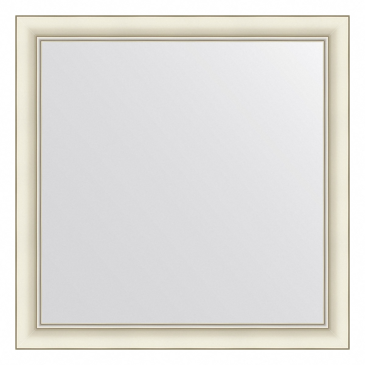 Зеркало в багетной раме Evoform белый с серебром 60 мм 74х74 см