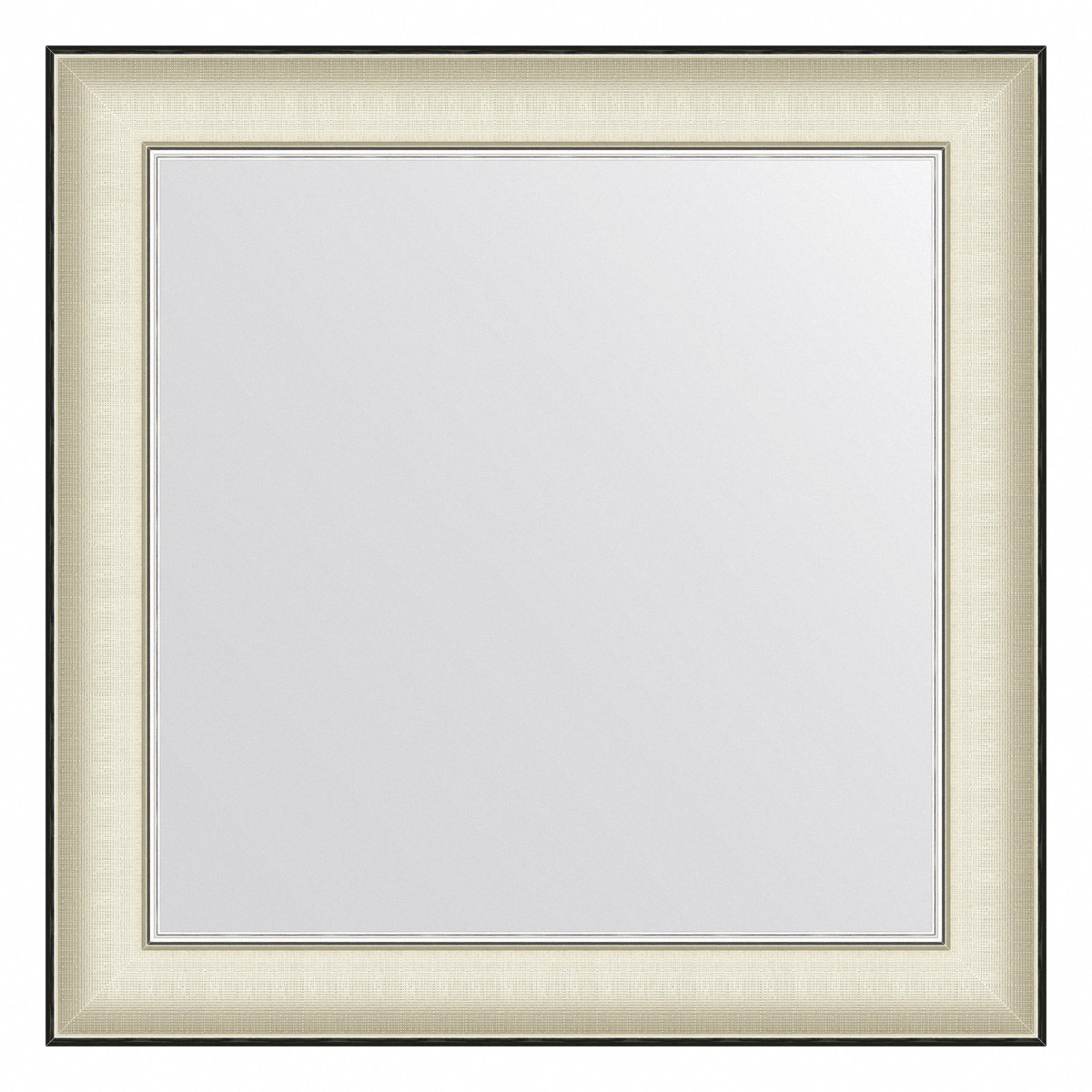 Зеркало в багетной раме Evoform белая кожа с хромом 78 мм 68х68 см зеркало в багетной раме evoform definite белое с хромом 68х68 см bx 7629