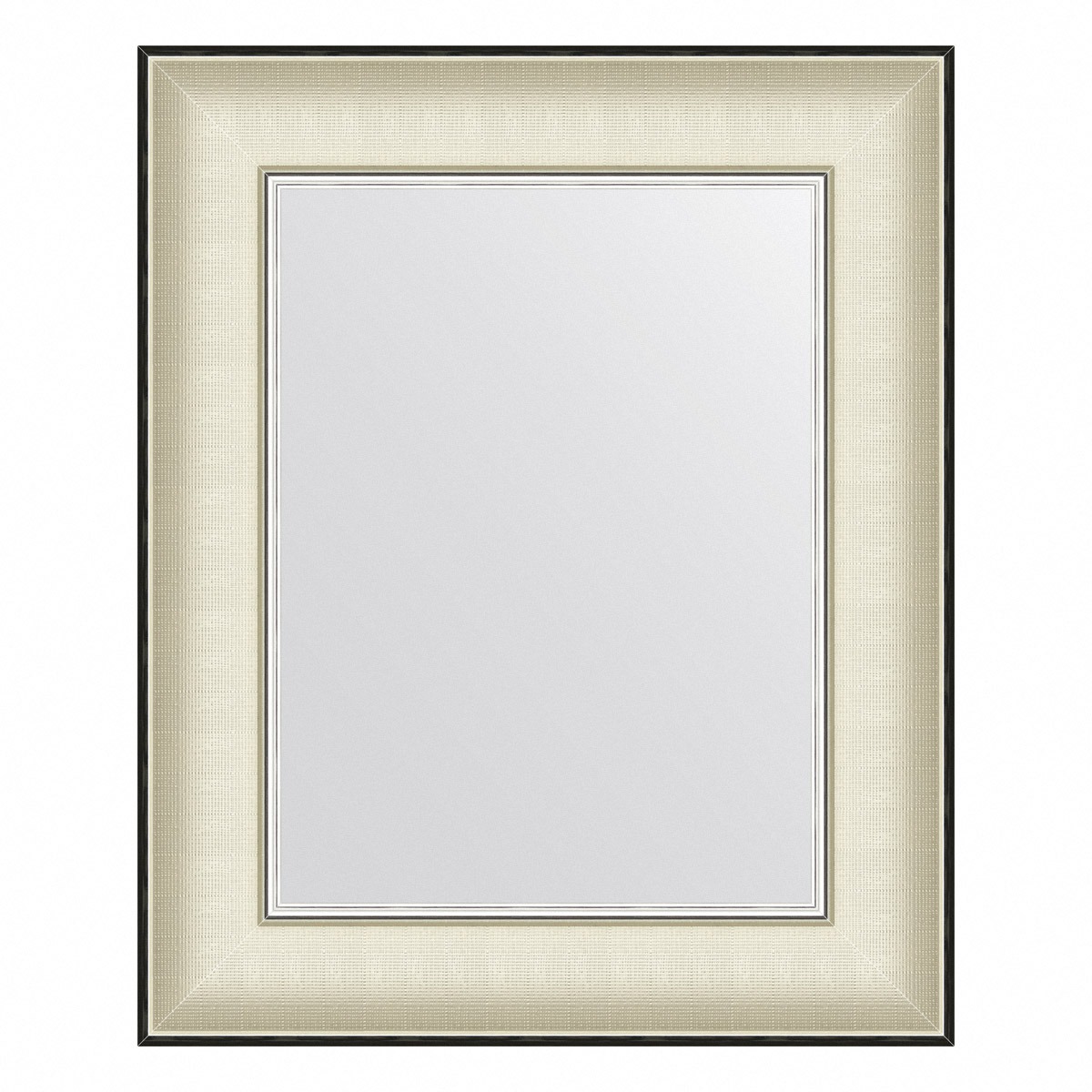 Зеркало в багетной раме Evoform белая кожа с хромом 78 мм 44х54 см зеркало в багетной раме evoform definite белое с хромом 44х54 см bx 7636