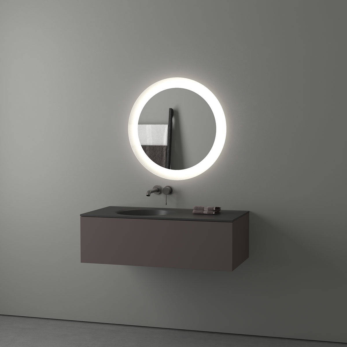 фото Зеркало evoform с led-подсветкой 16,5 w ø70 см без выключателя нейтральный белый свет