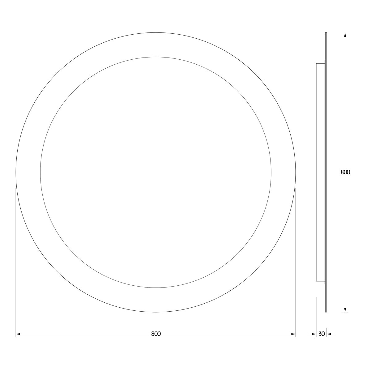 Зеркало Evoform с LED-подсветкой 19,5 W Ø80 см Без выключателя Нейтральный белый свет Вид№4