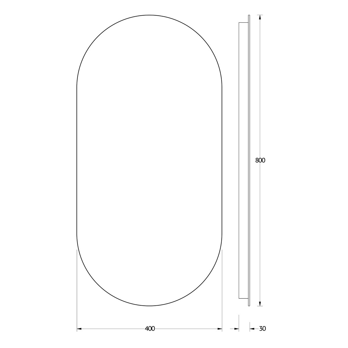 Зеркало Evoform с LED-подсветкой 16,5 W 40х80 см Без выключателя Теплый белый свет Вид№4