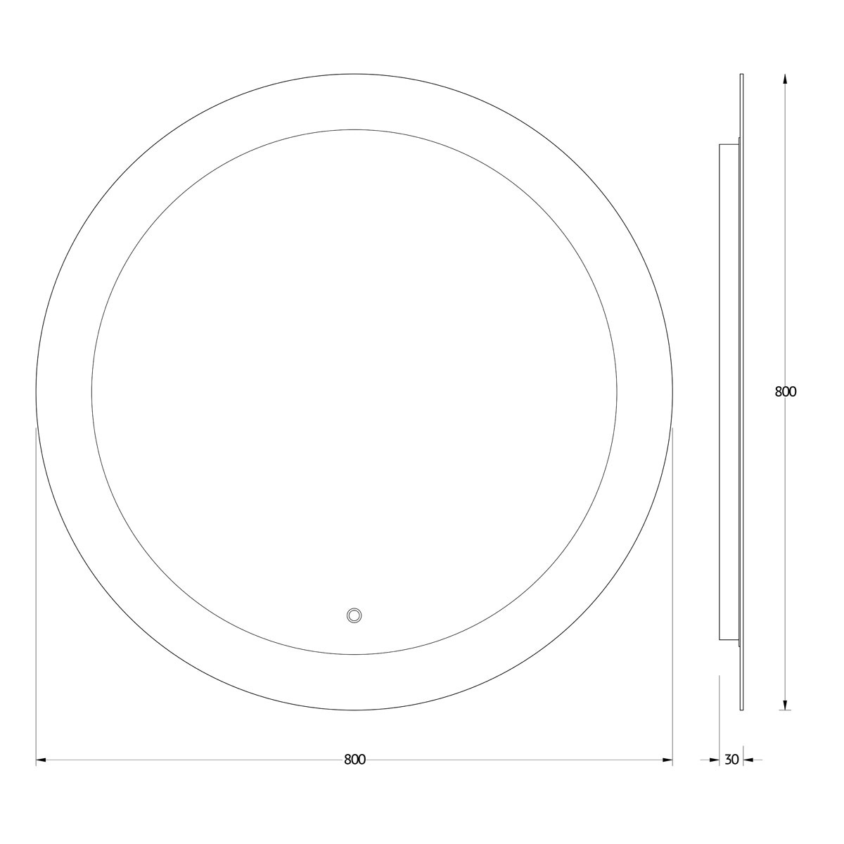 фото Зеркало evoform с led-подсветкой 19,5 w ø80 см сенсорный выключатель нейтральный белый свет