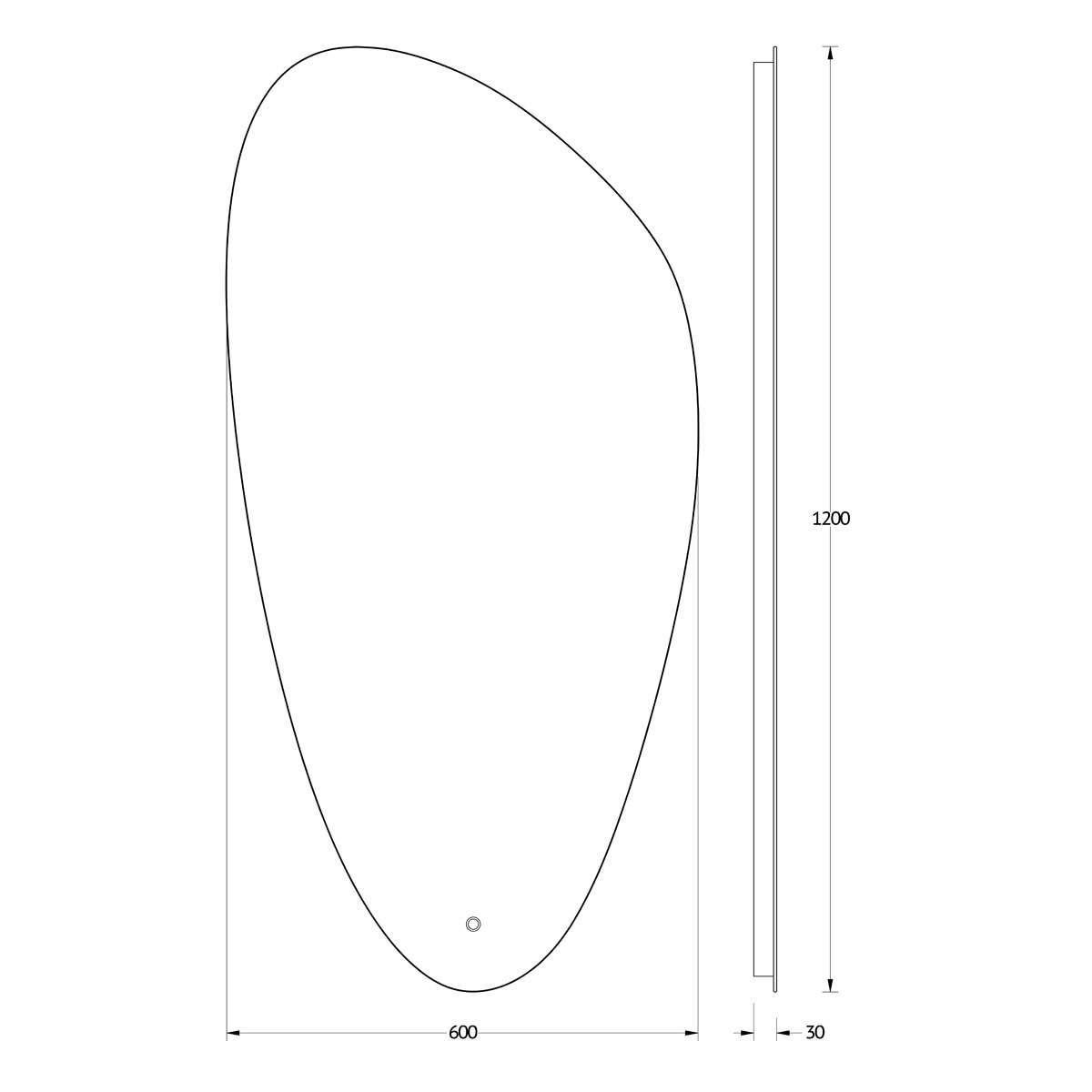 Зеркало Evoform с LED-подсветкой 26 W 60х120 см Сенсорный выключатель Нейтральный белый свет Вид№4