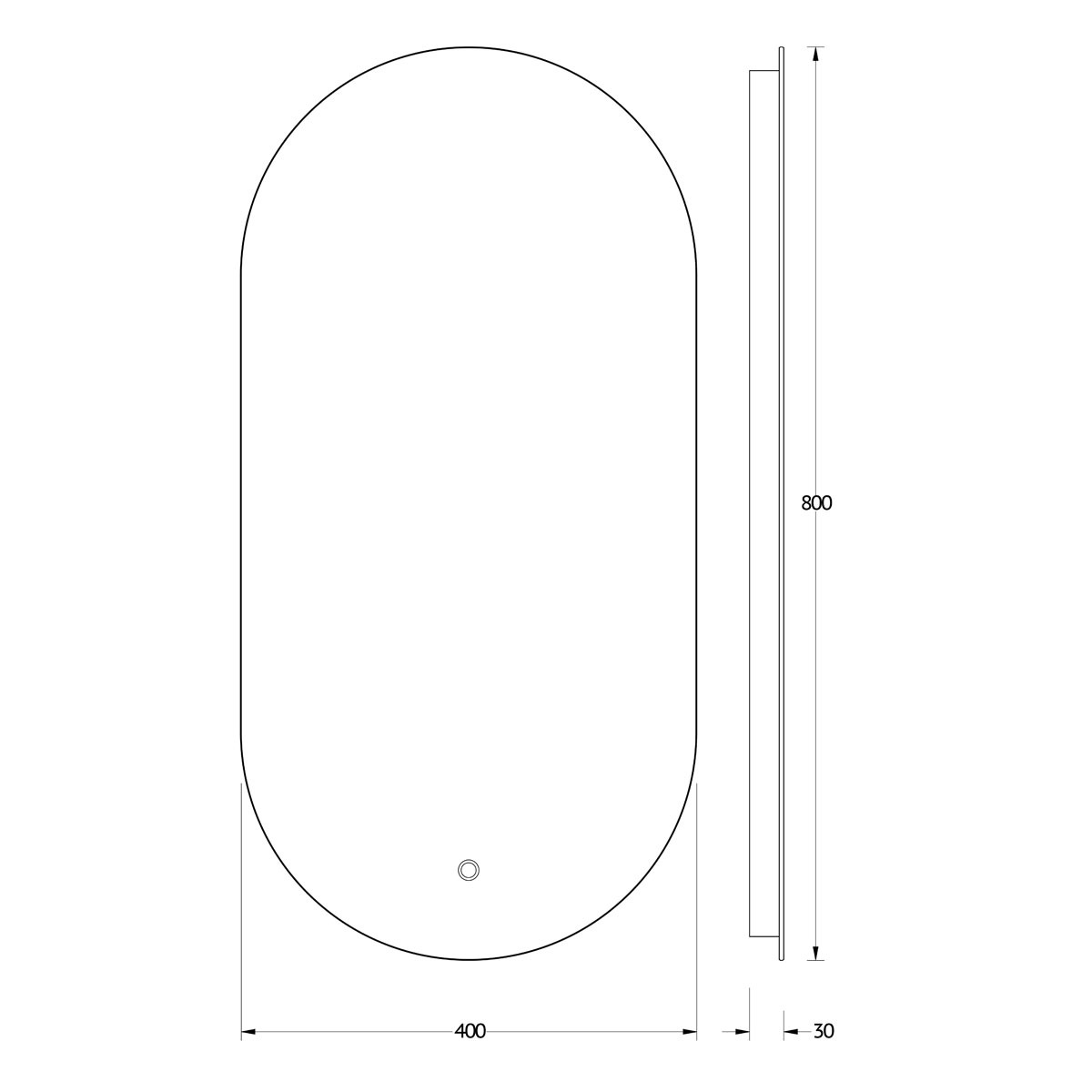 Зеркало Evoform с LED-подсветкой 16,5 W 40х80 см Сенсорный выключатель Нейтральный белый свет Вид№4