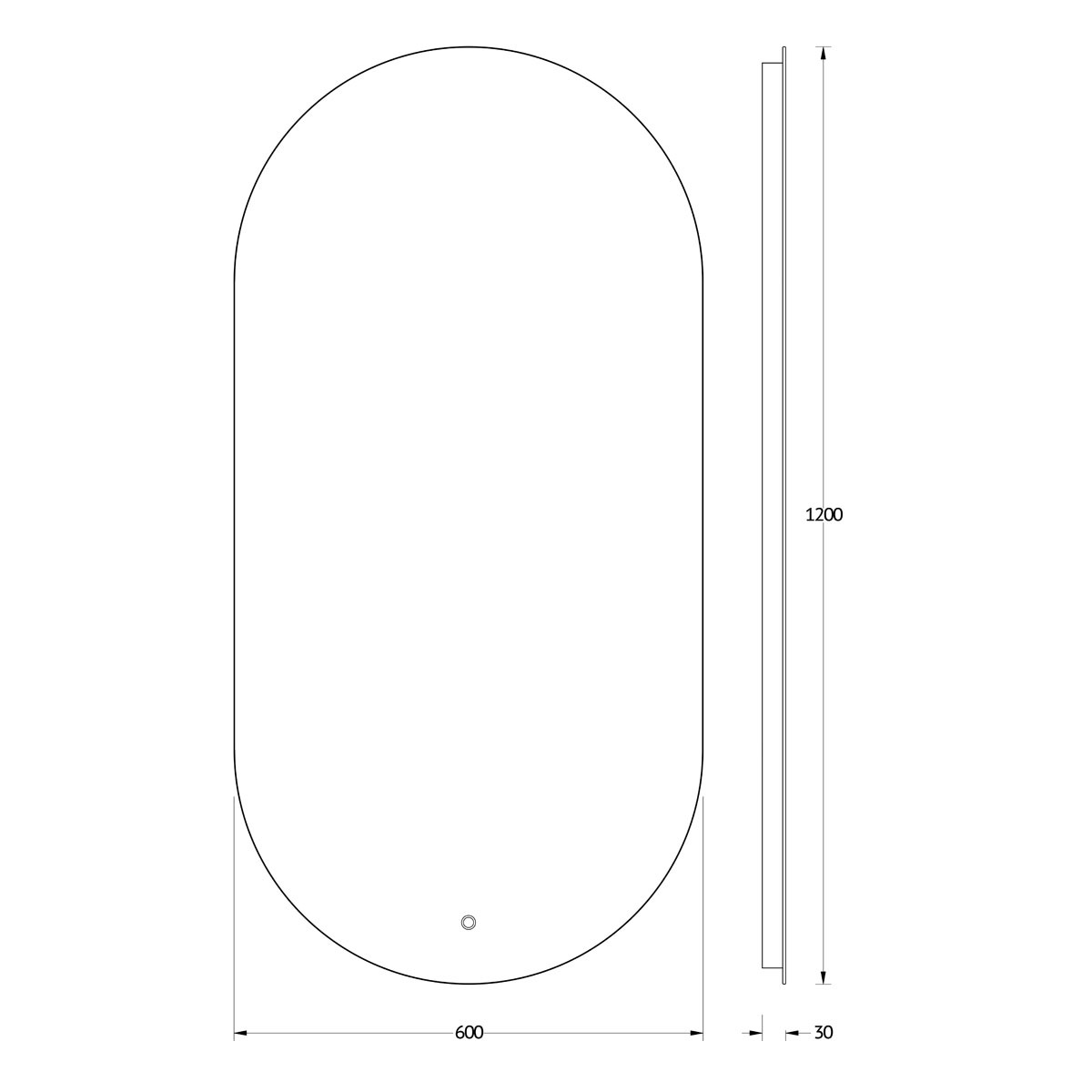 Зеркало Evoform с LED-подсветкой 26,5 W 60х120 см Сенсорный выключатель Теплый белый свет Вид№4