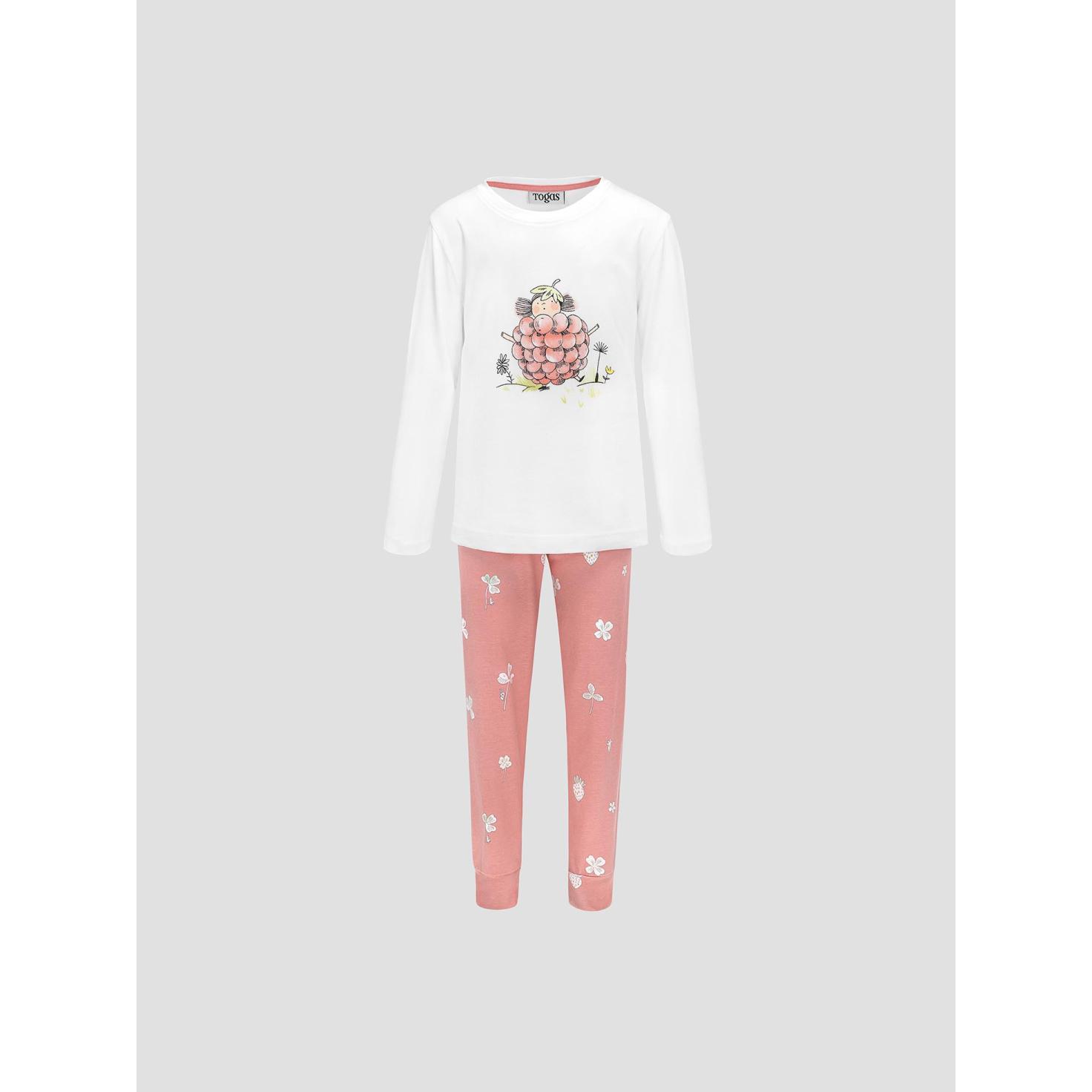 Пижама для девочек Kids by togas Стробби бело-розовый 92-98 см пижама для девочек kids by togas стробби бело розовый 116 122 см