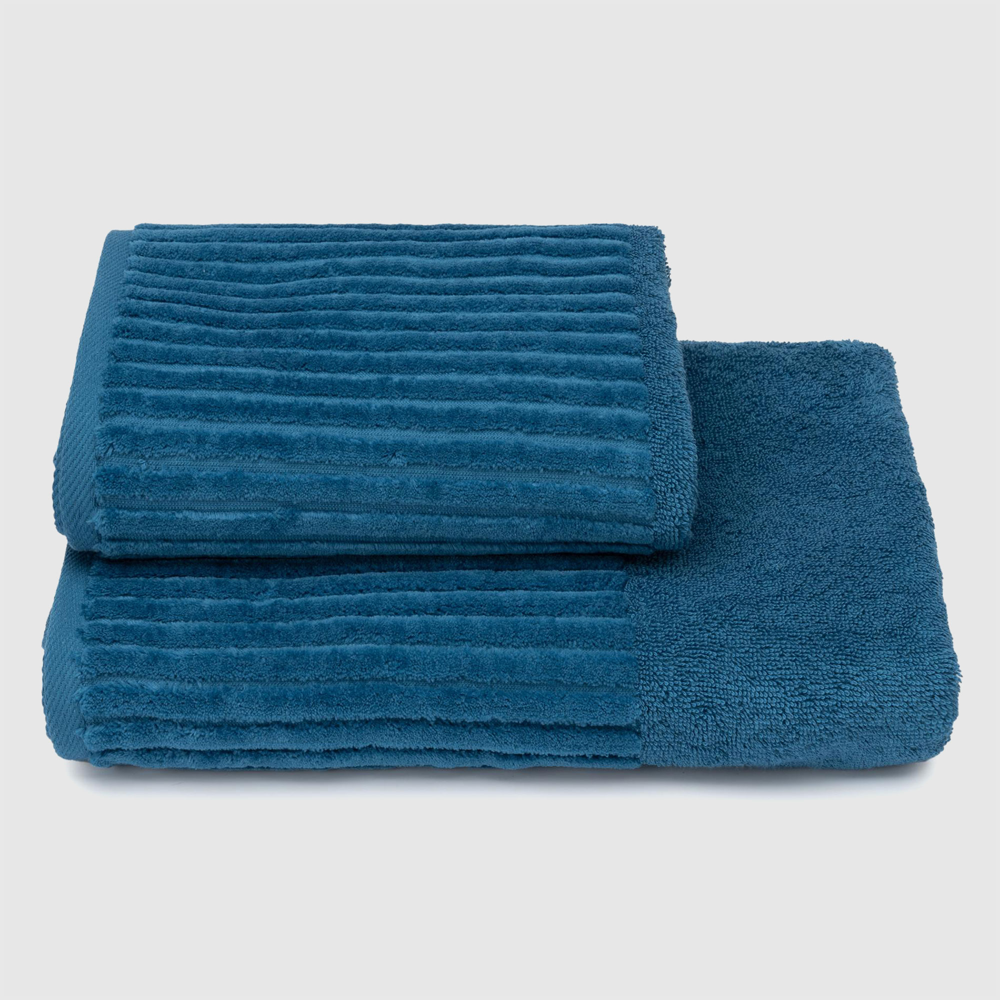 Махровое полотенце Cleanelly Basic Cascata синее 50х90 см полотенце классик темно синий р 50х90