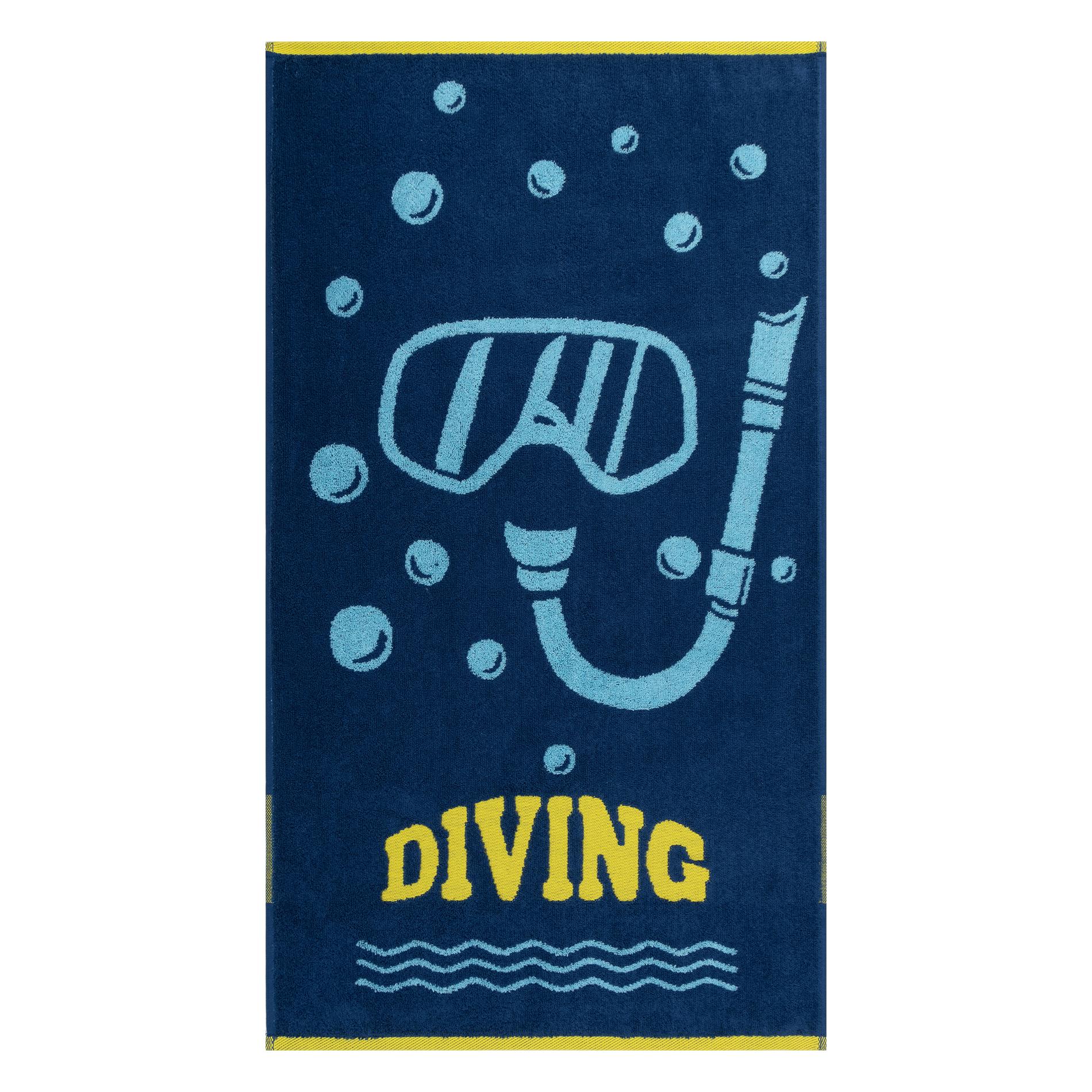 Детское полотенце Cleanelly Basic Diving синее с жёлтым 50х90 см полотенце ножки темно синий р 50х70
