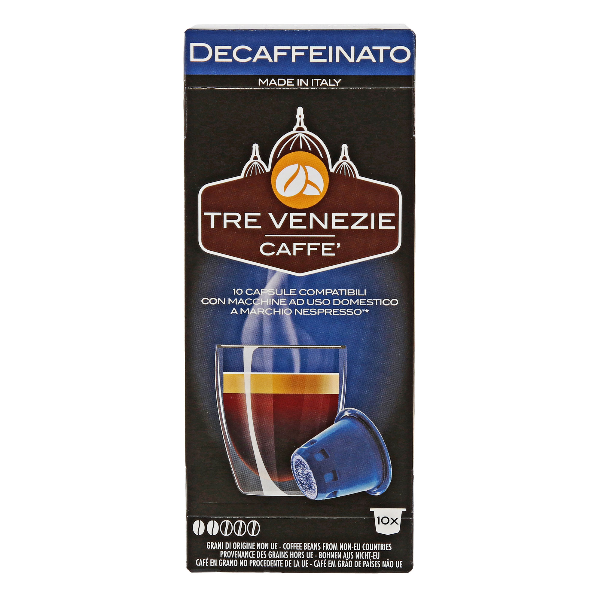 Кофе в капсулах Tre Venezie Caffe Decaffeinato, 10 шт
