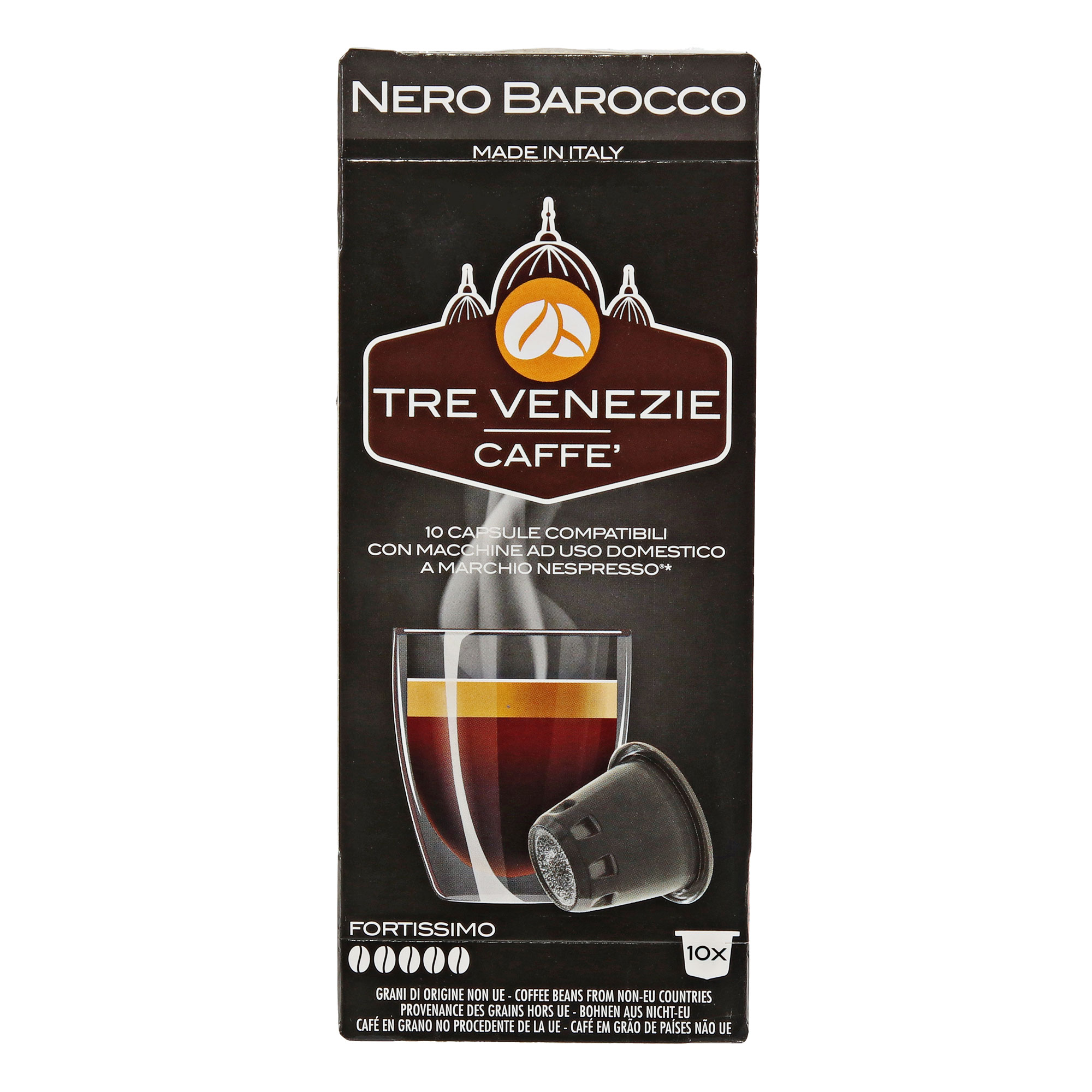 Кофе в капсулах Tre Venezie Caffe Nero Barocco, 10 шт кофе в капсулах caffe vergnano espresso intenso 10 шт х 5 г