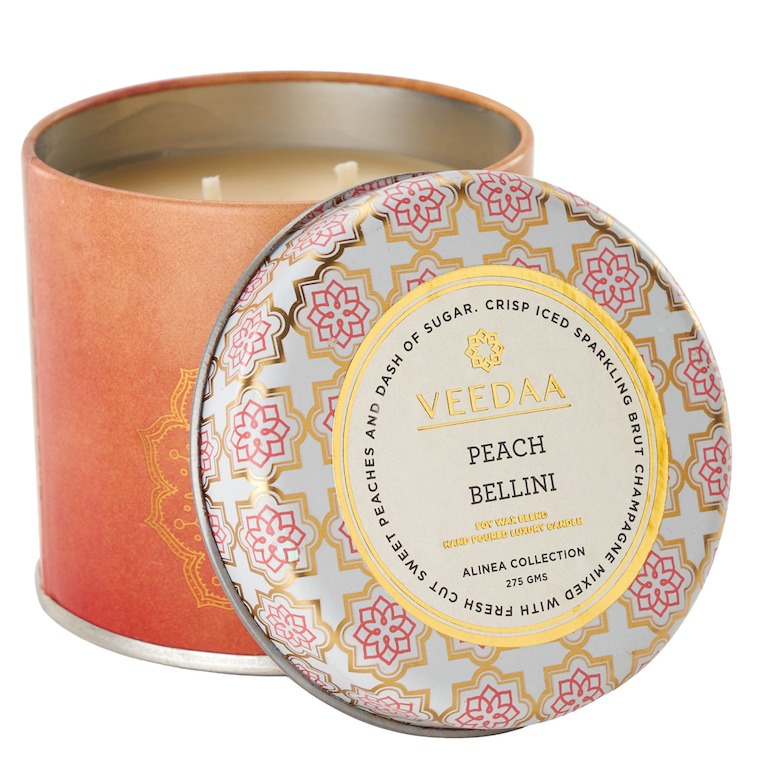 Свеча в жестяной банке Veedaa Peach Bellini (8906136680043) свеча veedaa velvet vanille