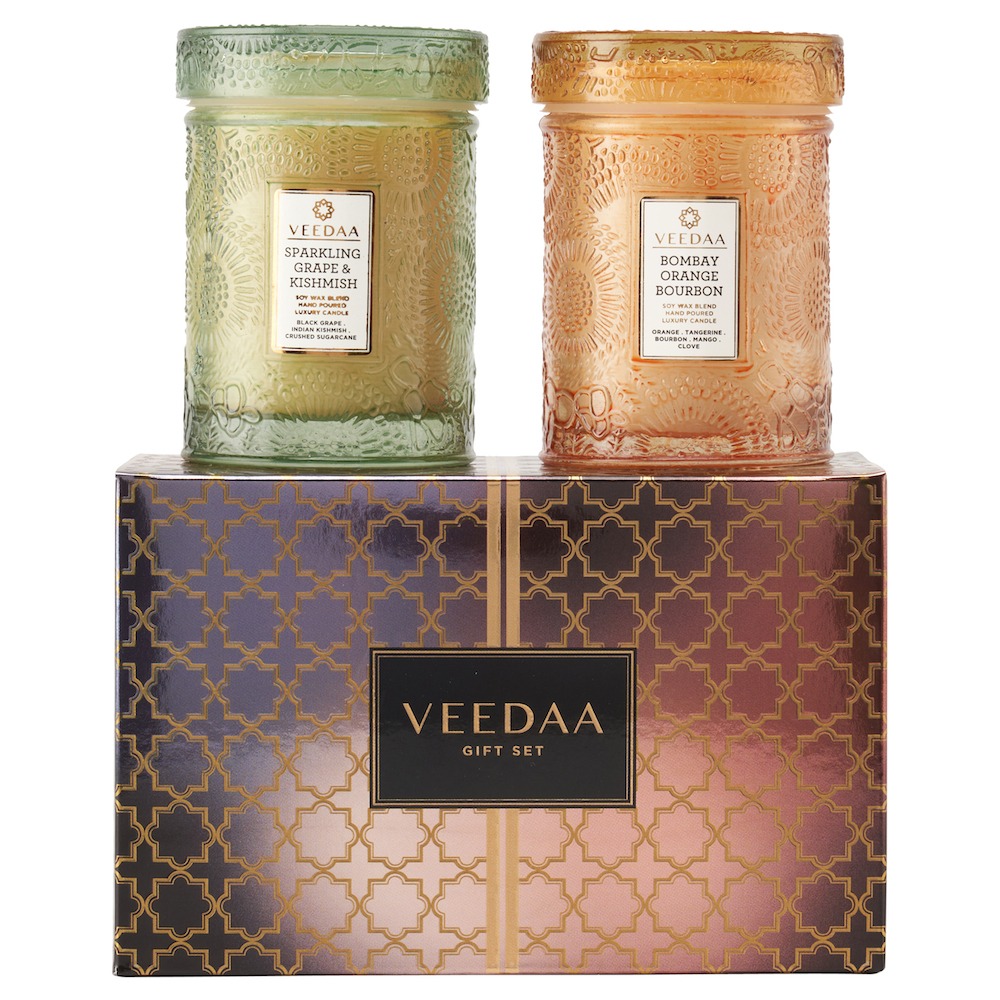 Набор свечей Veedaa Mandala Glass Duo Gift Set Style 2, 2 шт набор свечей античных 2 2х 25 см 2 штуки зеленый