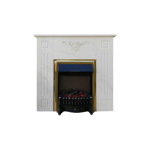Каминокомплект Glenrich Лотос М портал белый с очагом Fobos BR 96х36х92,6 см