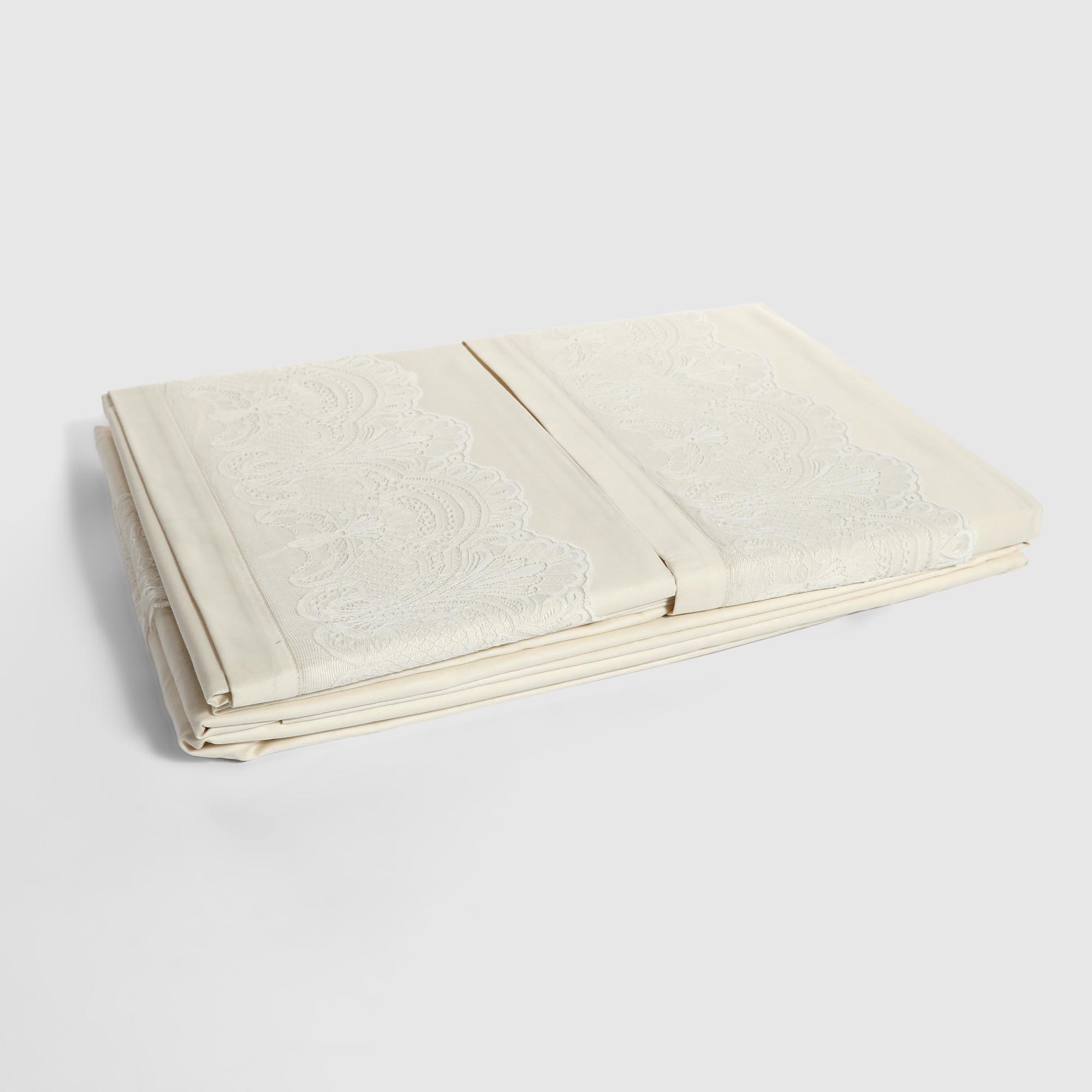 Комплект постельного белья Cogal Asabella молочный Полуторный, размер Полуторный - фото 4