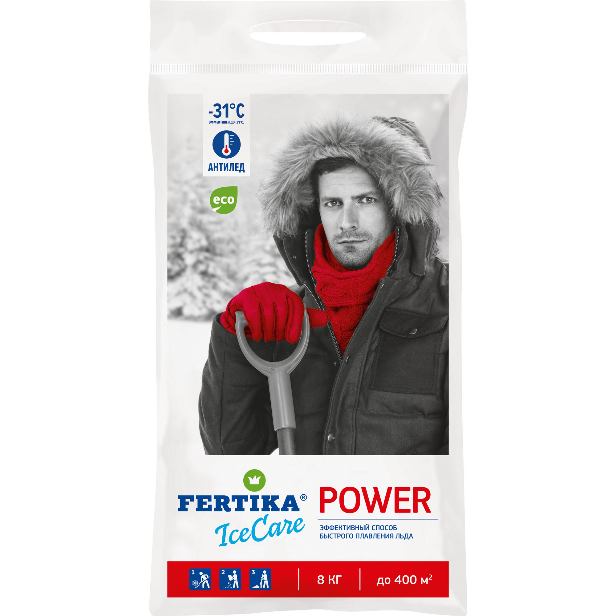 Реагент Фертика IceCare Power для температуры -31°С, 8 кг