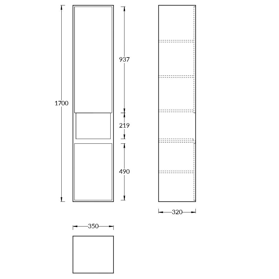 Пенал подвесной Kerama Marazzi Plaza Modern белый с бежевым 35х32х170 см Вид№3