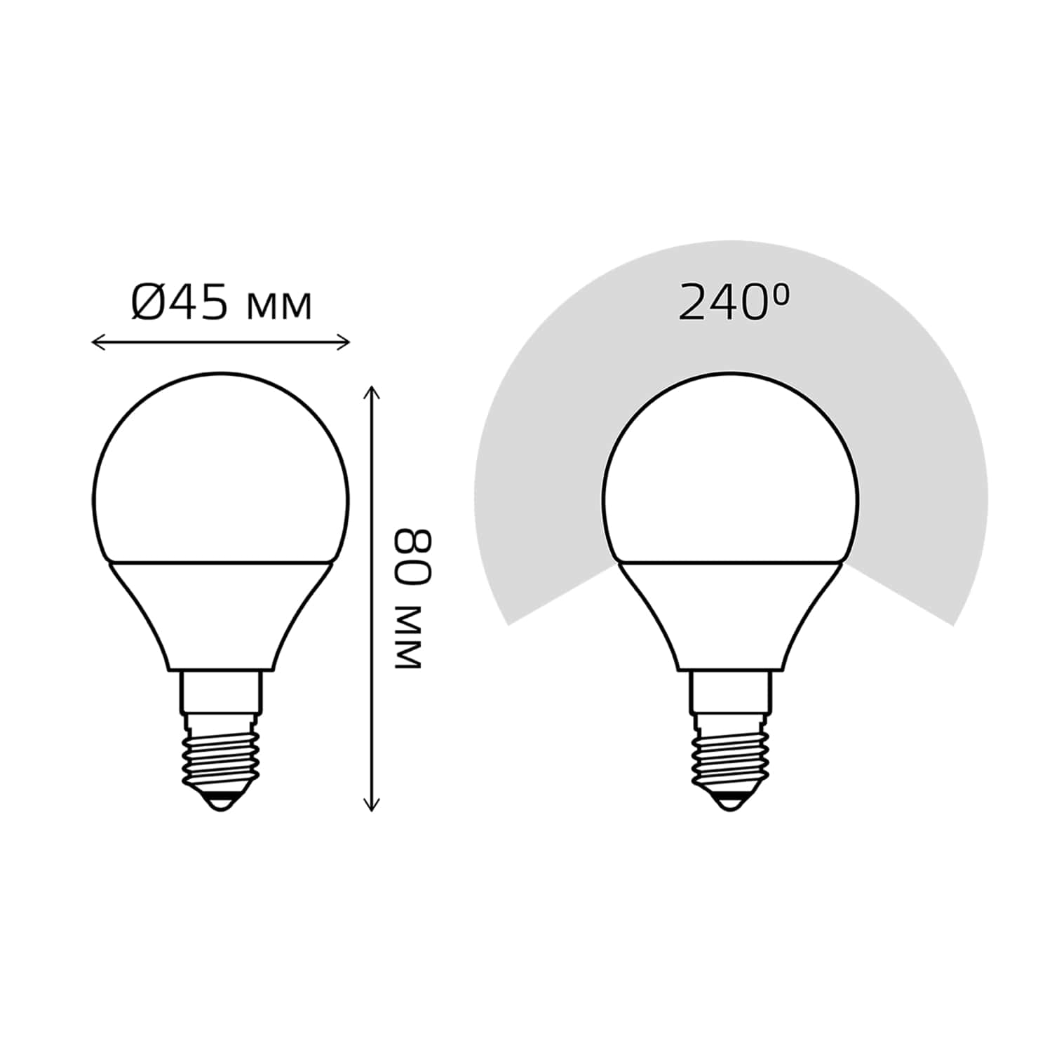 фото Лампа gauss basic шар 5,5w 470lm 4000k e14 led 1/10/100