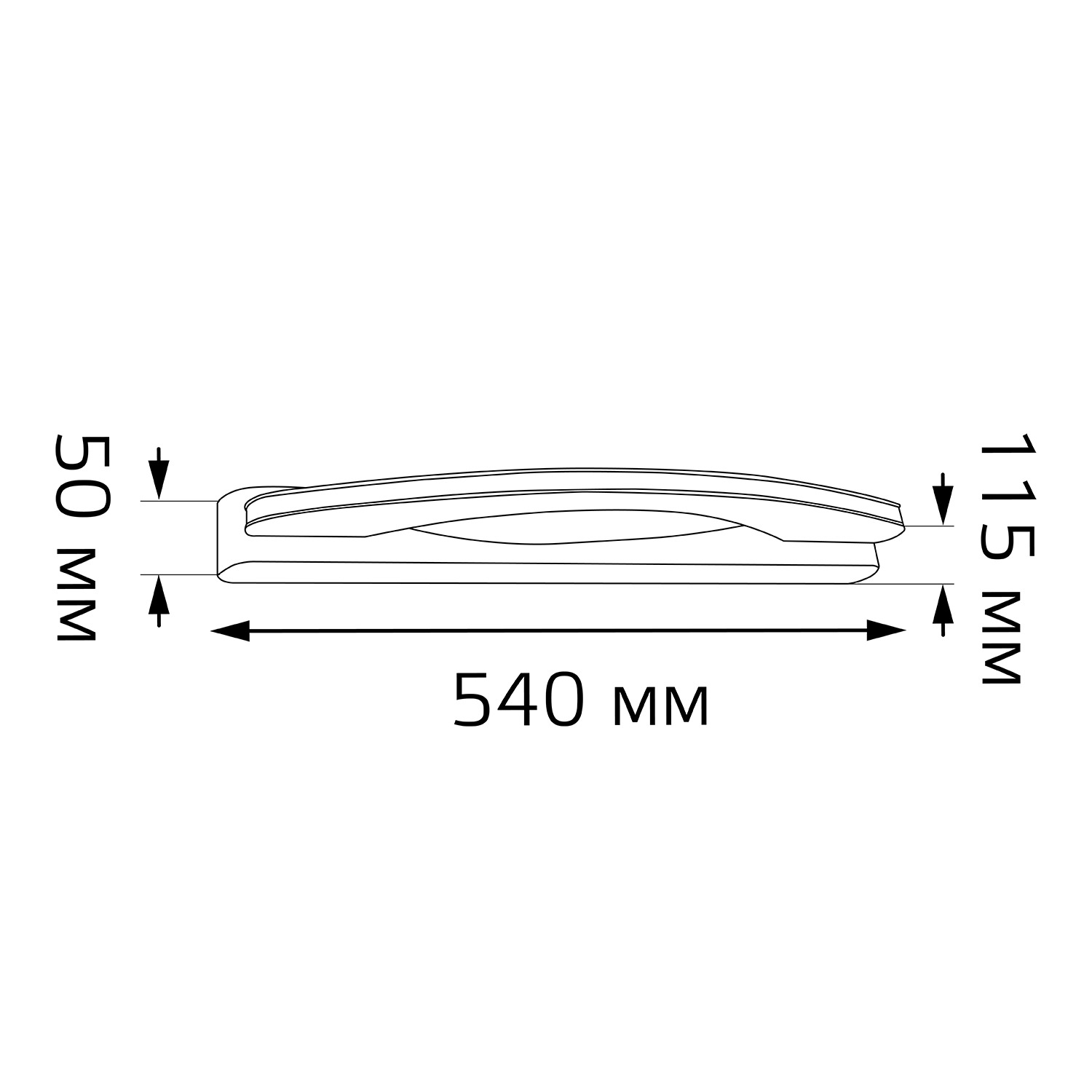 фото Настенный светодиодный светильник gauss br052 12w 860lm 200-240v 540mm led 1/20