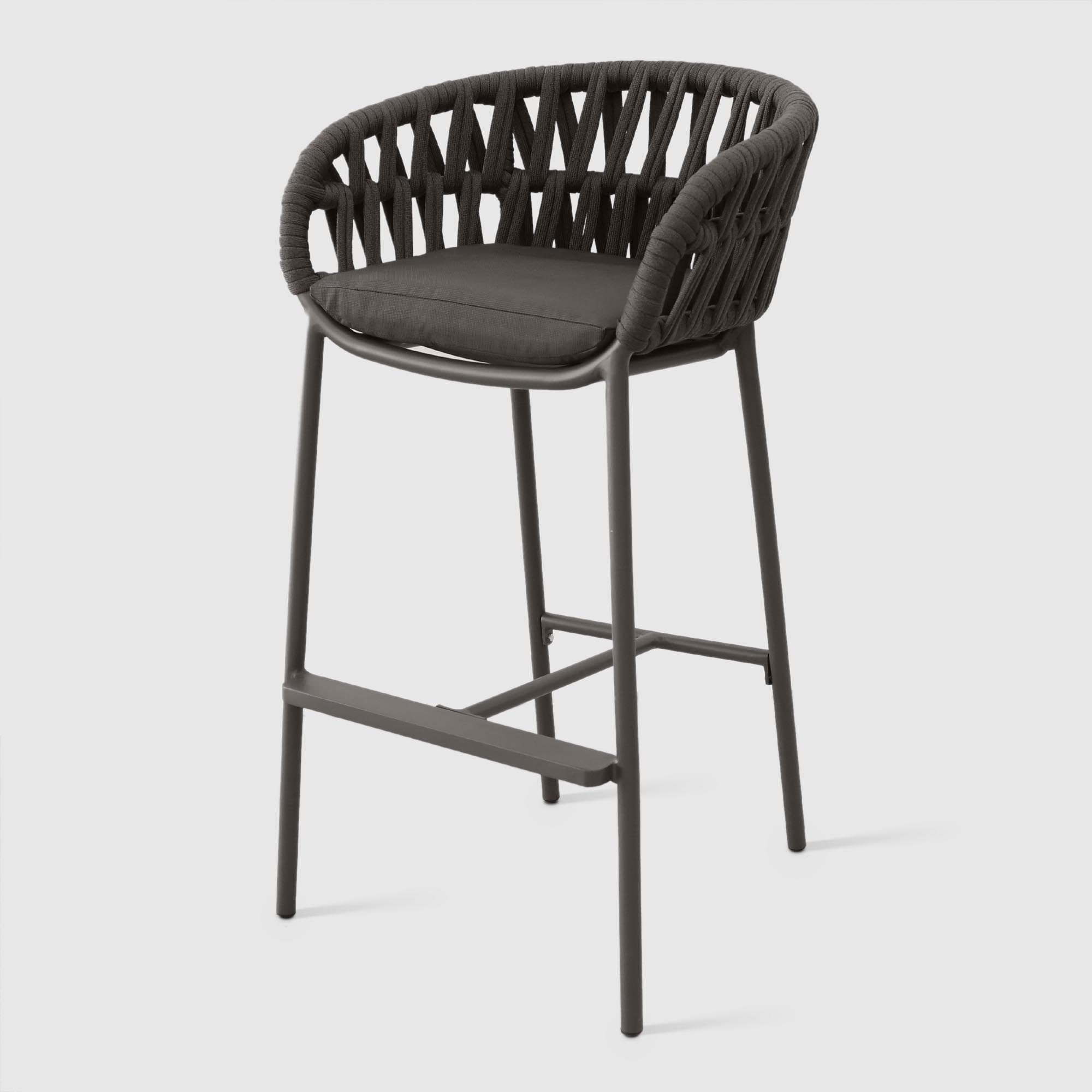 Барное кресло Drigani Drop антрацит с тёмно-коричневым 57х56х104 см, цвет тёмно-коричневый - фото 1