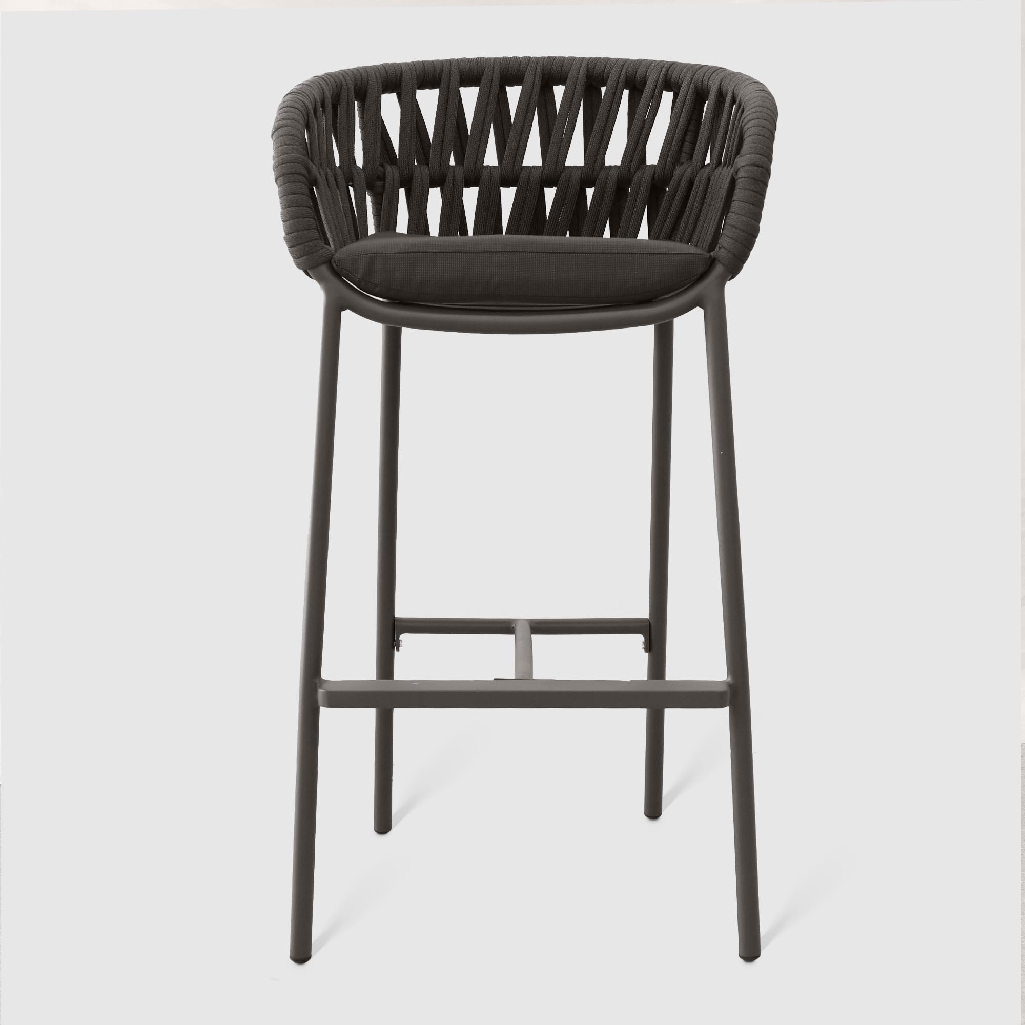 Барное кресло Drigani Drop антрацит с тёмно-коричневым 57х56х104 см, цвет тёмно-коричневый - фото 2