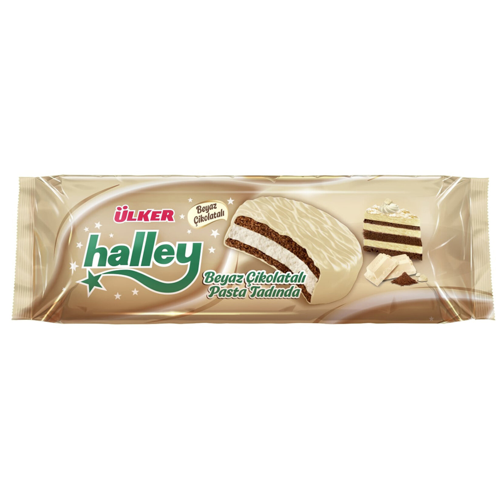 Печенье-сэндвич Ulker в белом шоколаде печенье сэндвич ulker halley из маршмеллоу и клубничным джемом 224 г