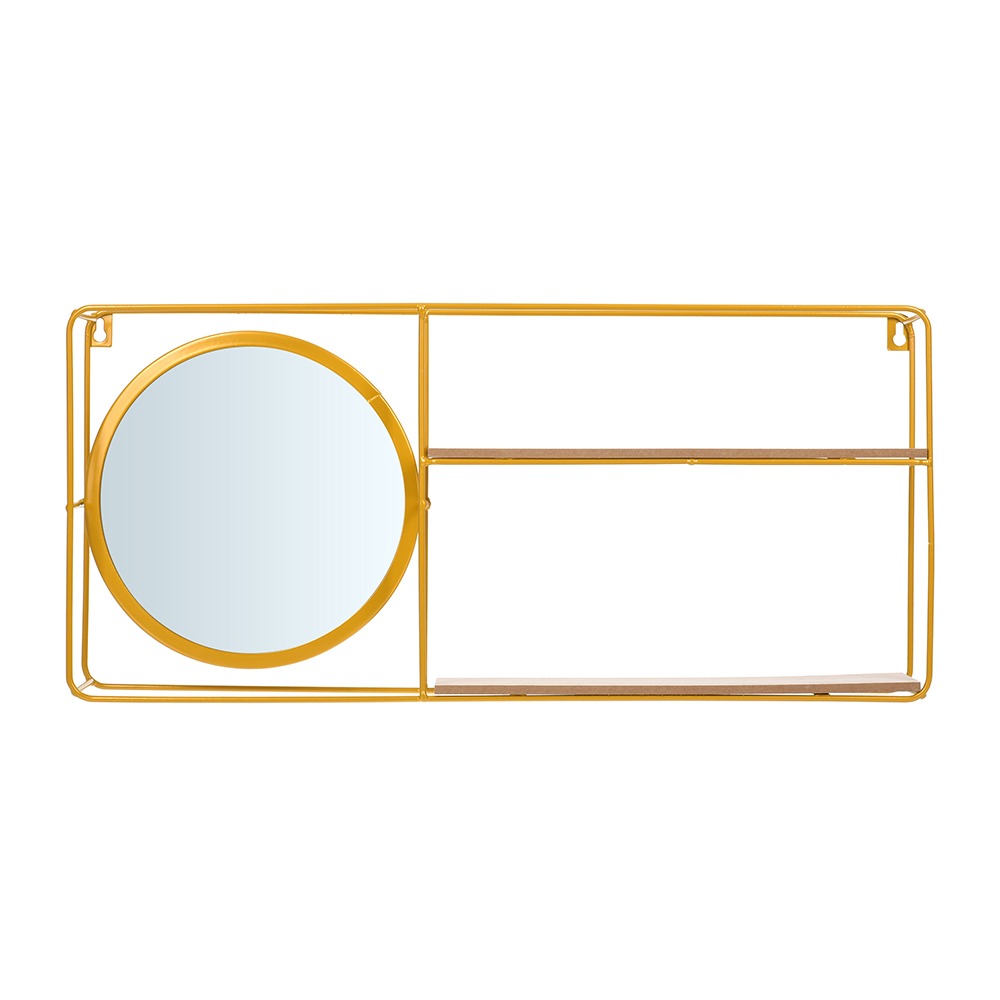 Полка-зеркало подвесная Qwerty прямоугольная золотистая 55,5х9х25,5 см, цвет золотистый - фото 2