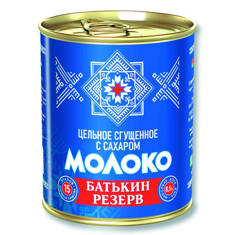 

Молоко сгущенное Батькин Резерв цельное с сахаром 8,5%, 380 г