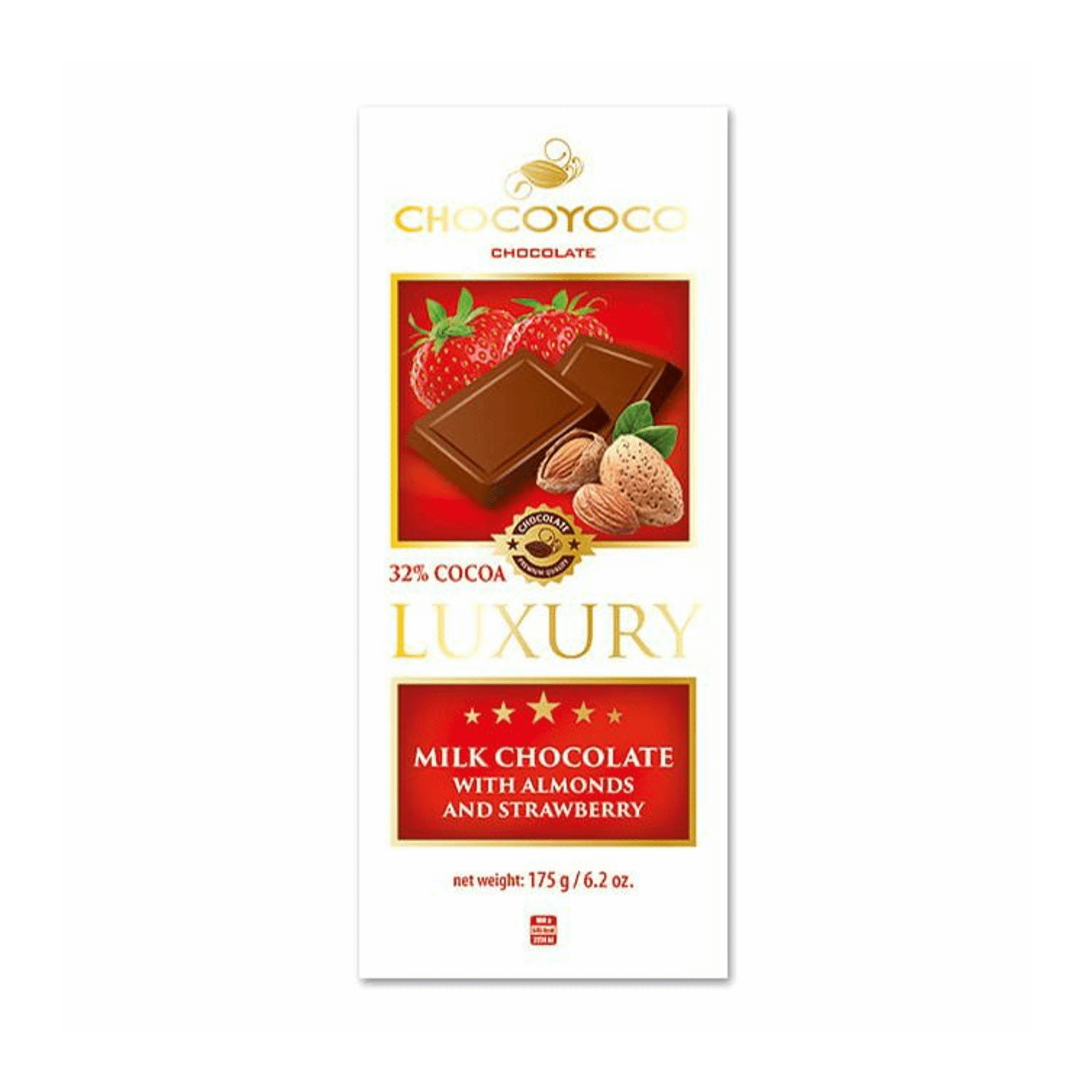 Шоколад молочный Chocomoco Клубника-миндаль 175 г