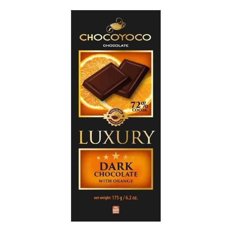 цена Шоколад Chocomoco горький с апельсином, 72% 175 г