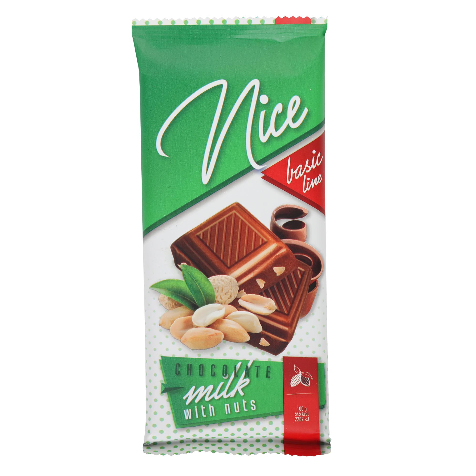 Шоколад молочный Chocomoco Nice с арахисом 80 г