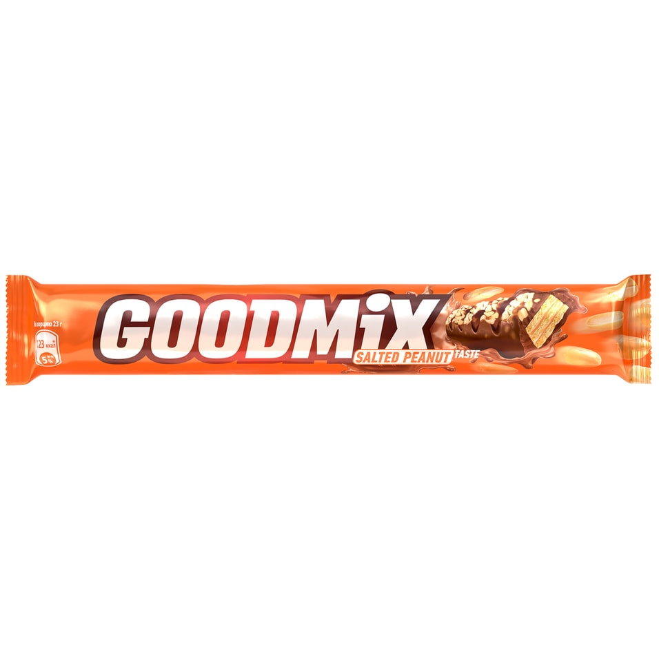 Батончик Goodmix со вкусом соленого арахиса и хрустящей вафлей, 46 г