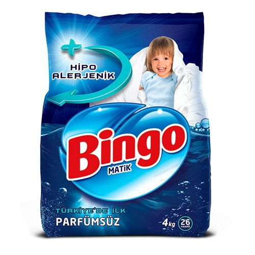 Порошок Bingo для стирки цветного и белого белья без запаха, 4 кг стиральный порошок автомат с отбеливателем для белого 2 4кг
