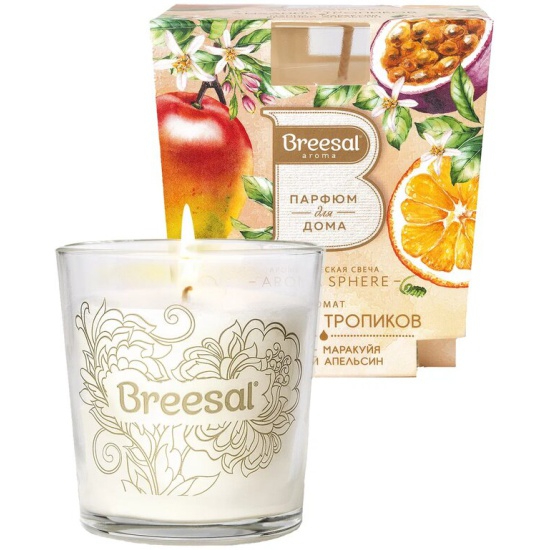 Свеча ароматическая Breesal Aroma Sphere Дыхание тропиков свеча ароматическая dom aroma пламя сандал и ваниль 420гр