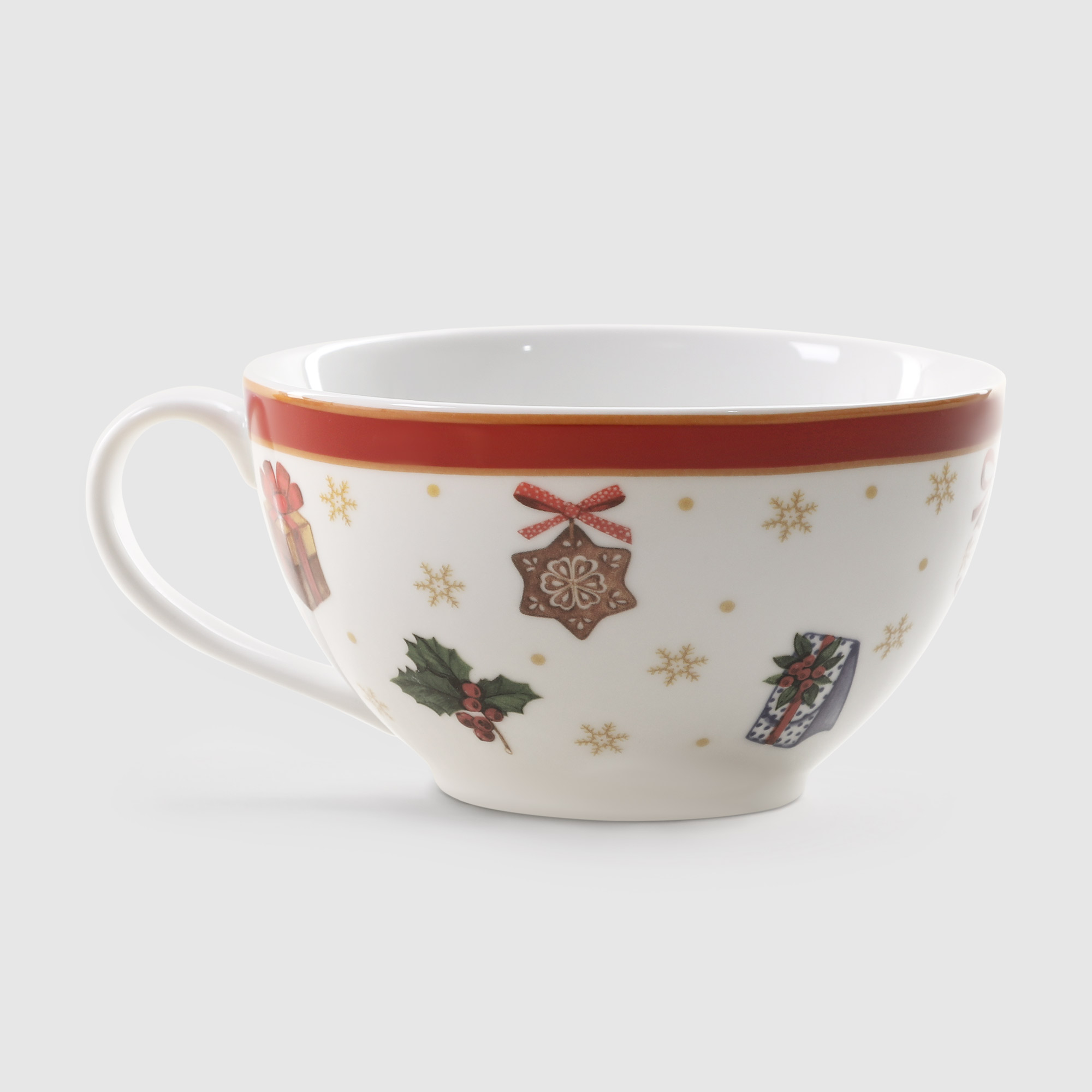 фото Чашка с блюдцем porcelana bogucice christmas для завтрака