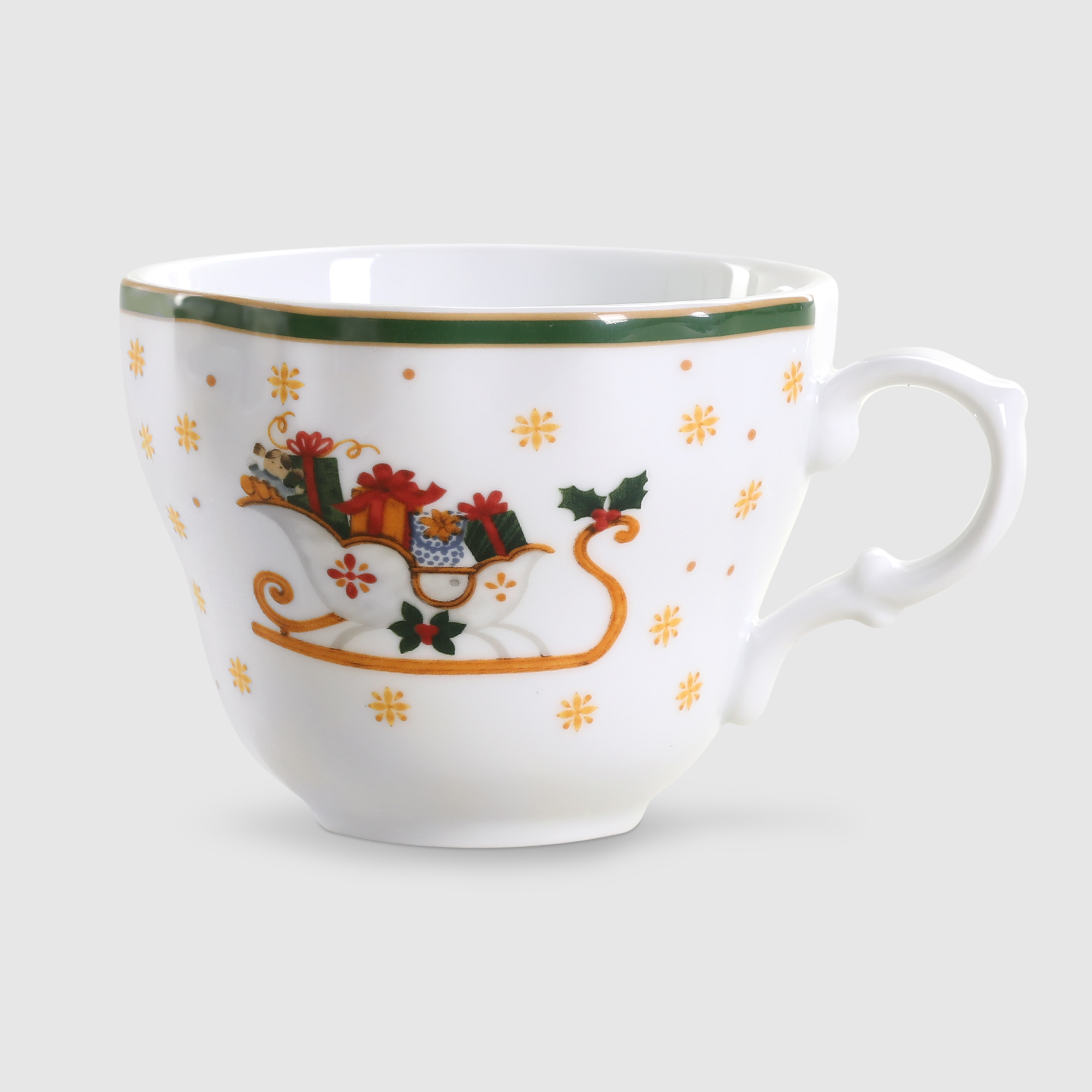 фото Чашка с блюдцем для чая porcelana bogucice christmas 2 персоны