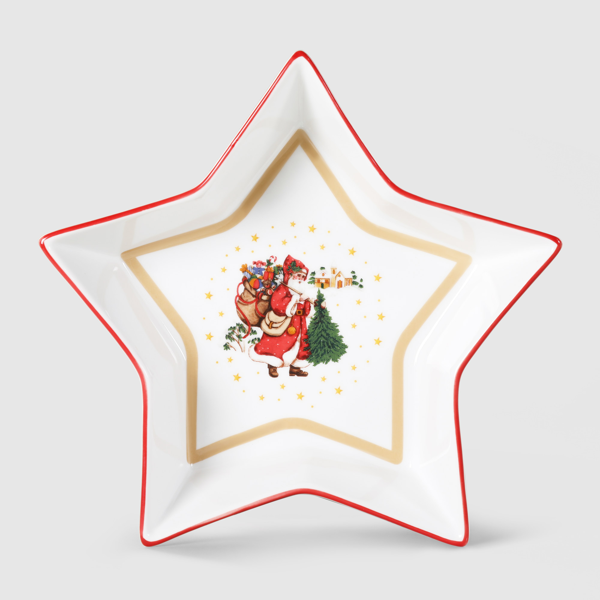 фото Блюдо porcelana bogucice red christmas звезда 21 см