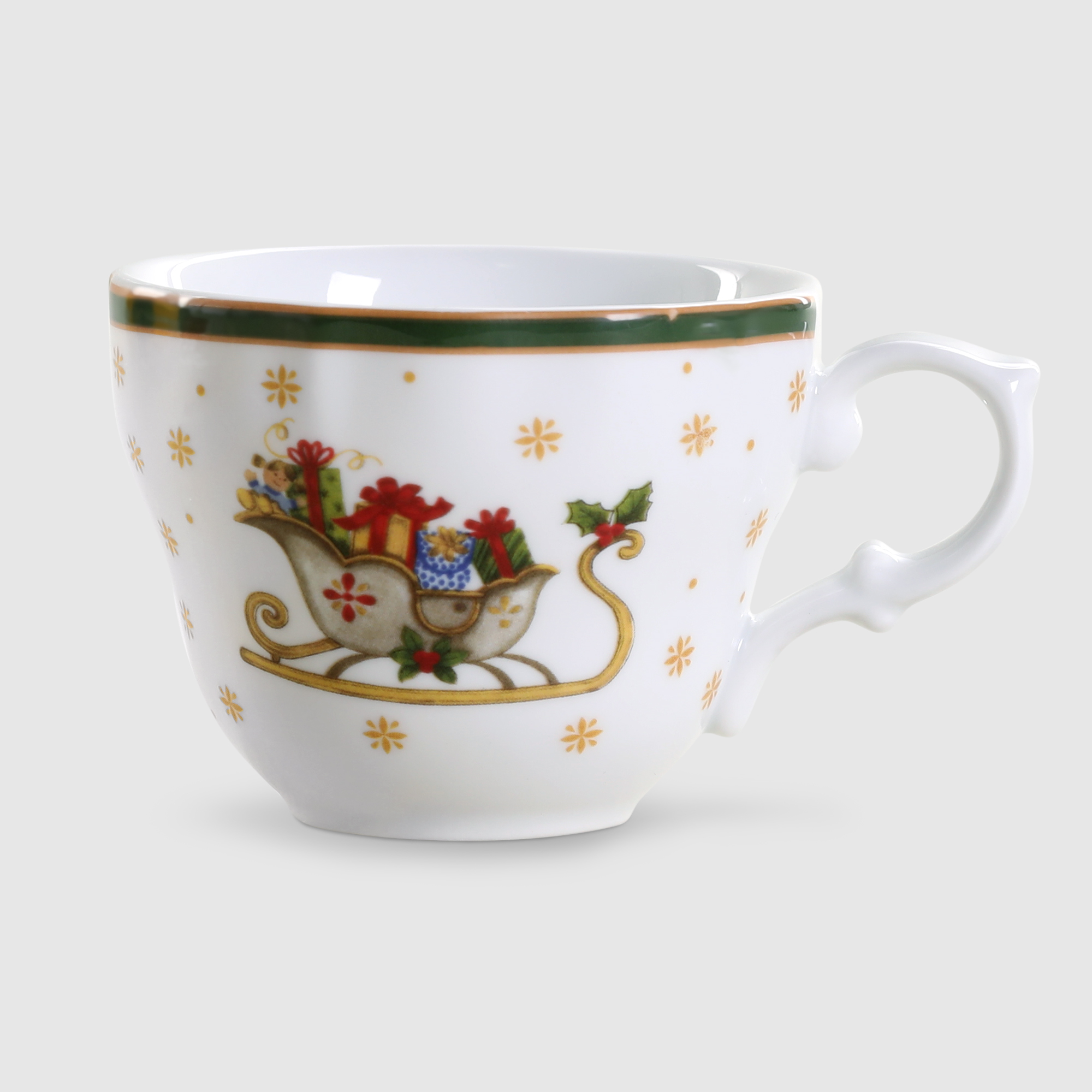 фото Чашка с блюдцем для кофе porcelana bogucice red/green christmas 2 персоны