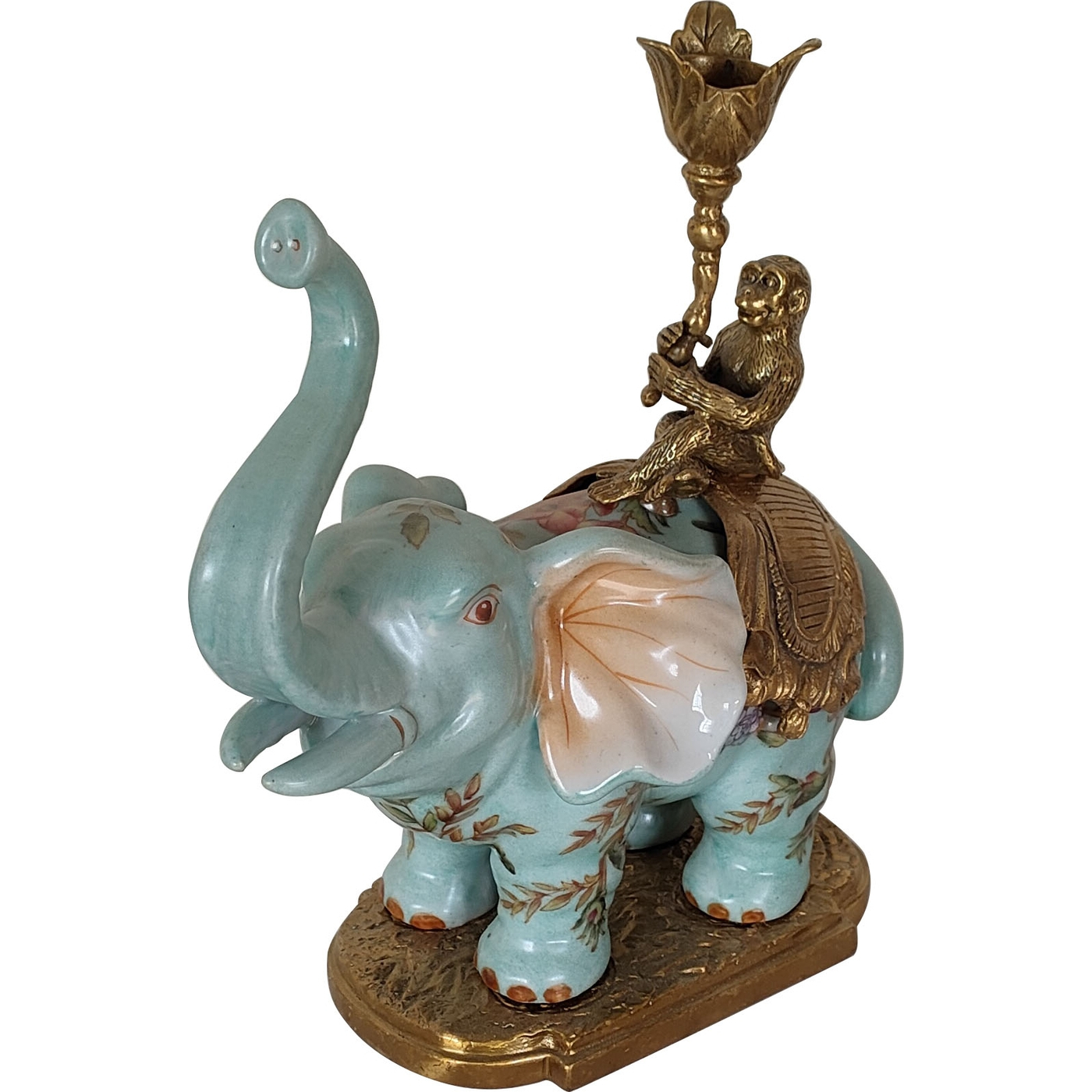 сувенир полистоун подсвечник зеркальные вставки индийский слон на камне 12 5х6 5х3 см Подсвечник Glasar слон 22х9х23 см