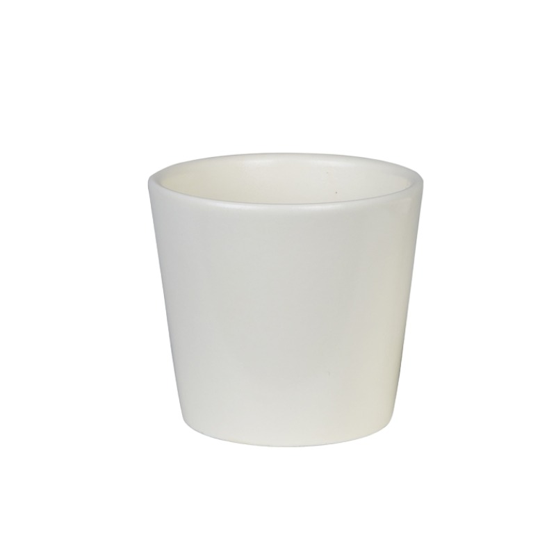 фото Кашпо студия-декор керамическое белое 8 см конус
