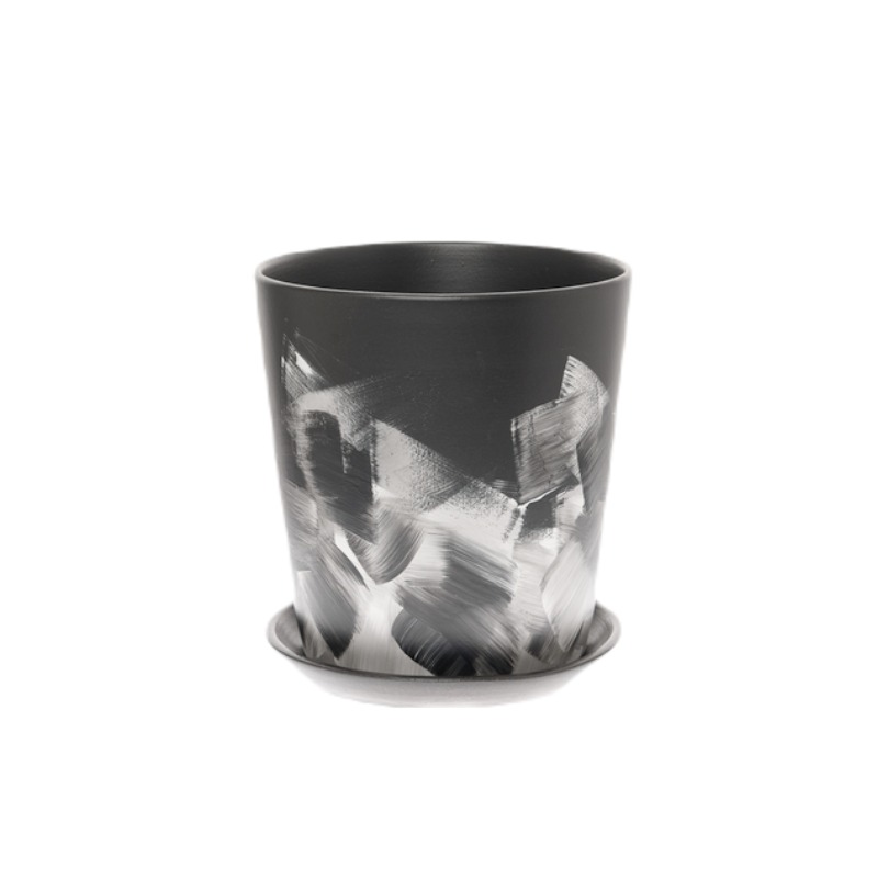 Горшок Студия-Декор Палитра чёрный №4 18 см конус, цвет белый