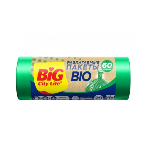 Пакеты для мусора Big City Life Bio HD 60 л 20 шт