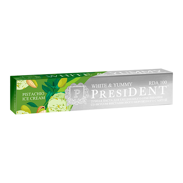 Паста зубная President Фисташковое мороженое с мятой 75 г паста зубная president herbal 68г