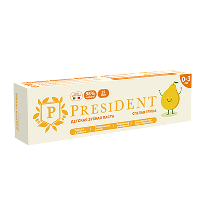 Паста зубная President детская груша 0-3, 32г паста зубная president herbal 68г