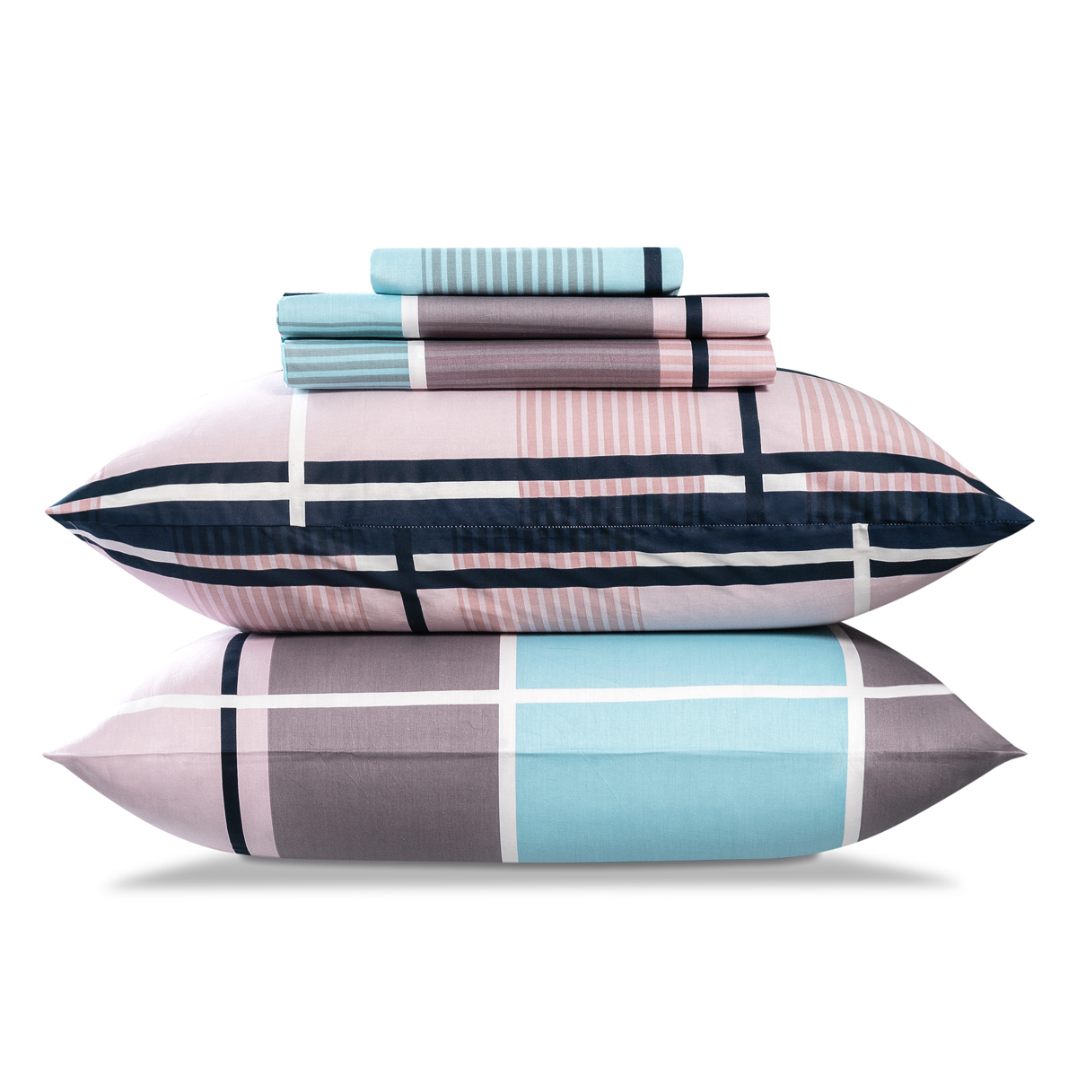 Комплект постельного белья Medsleep Констанц голубой с серым и розовым Полуторный, цвет серый, размер Полуторный - фото 8