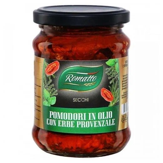 Томаты вяленые Romatto  с прованскими травами в масле 250 г вяленые томаты ellenika фаршированные сливочным сыром 250 г
