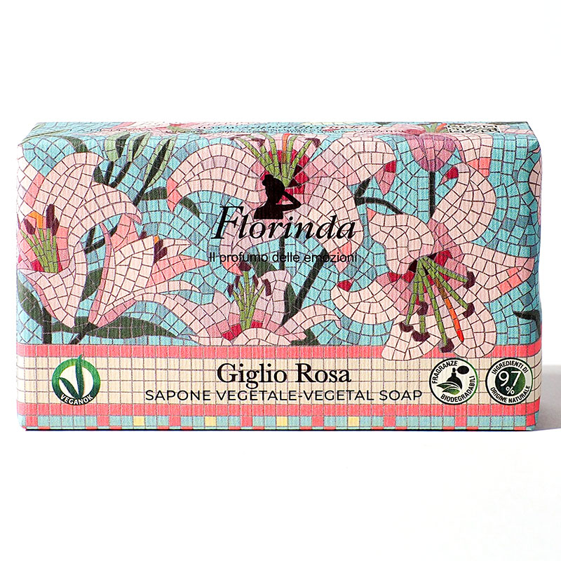 фото Мыло туалетное florinda итальянская мозаика розовая лилия 200 г