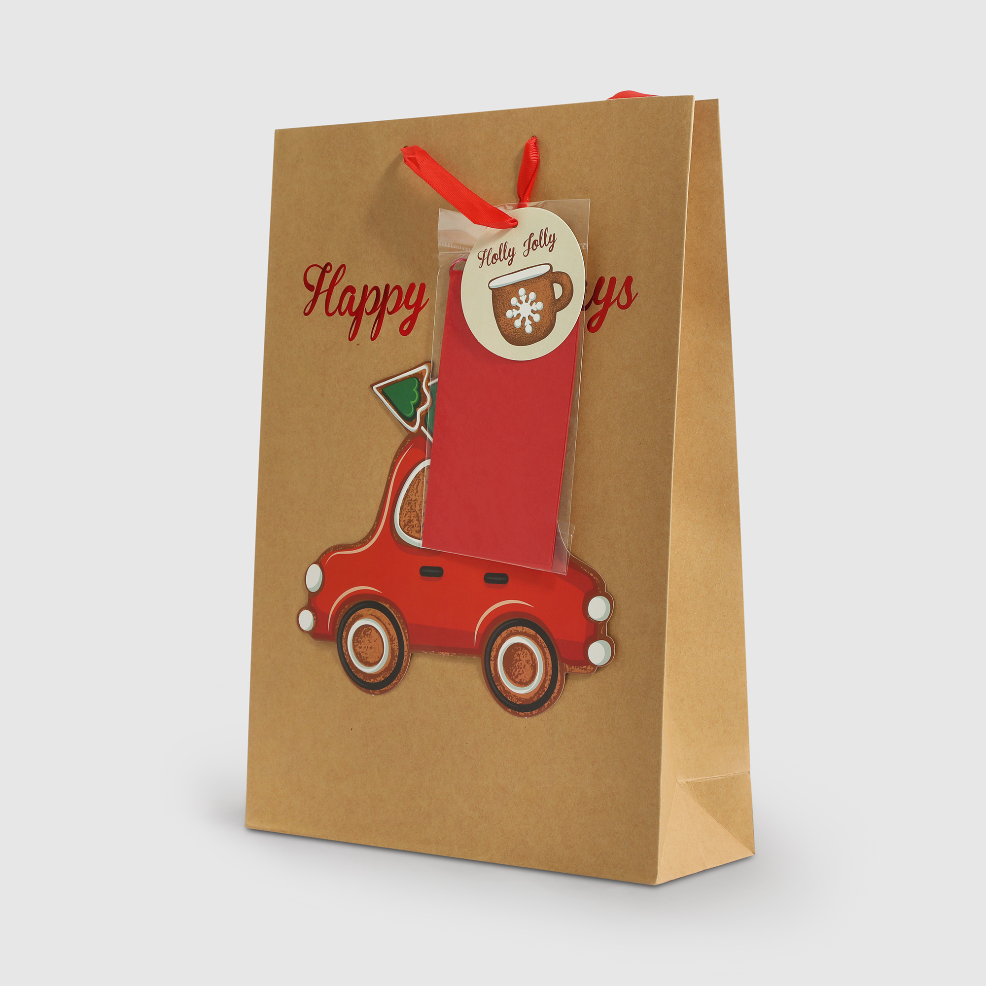 Пакет подарочный Mercury NY Gingerbread 26х13,5х32,5 см, цвет бежевый - фото 3