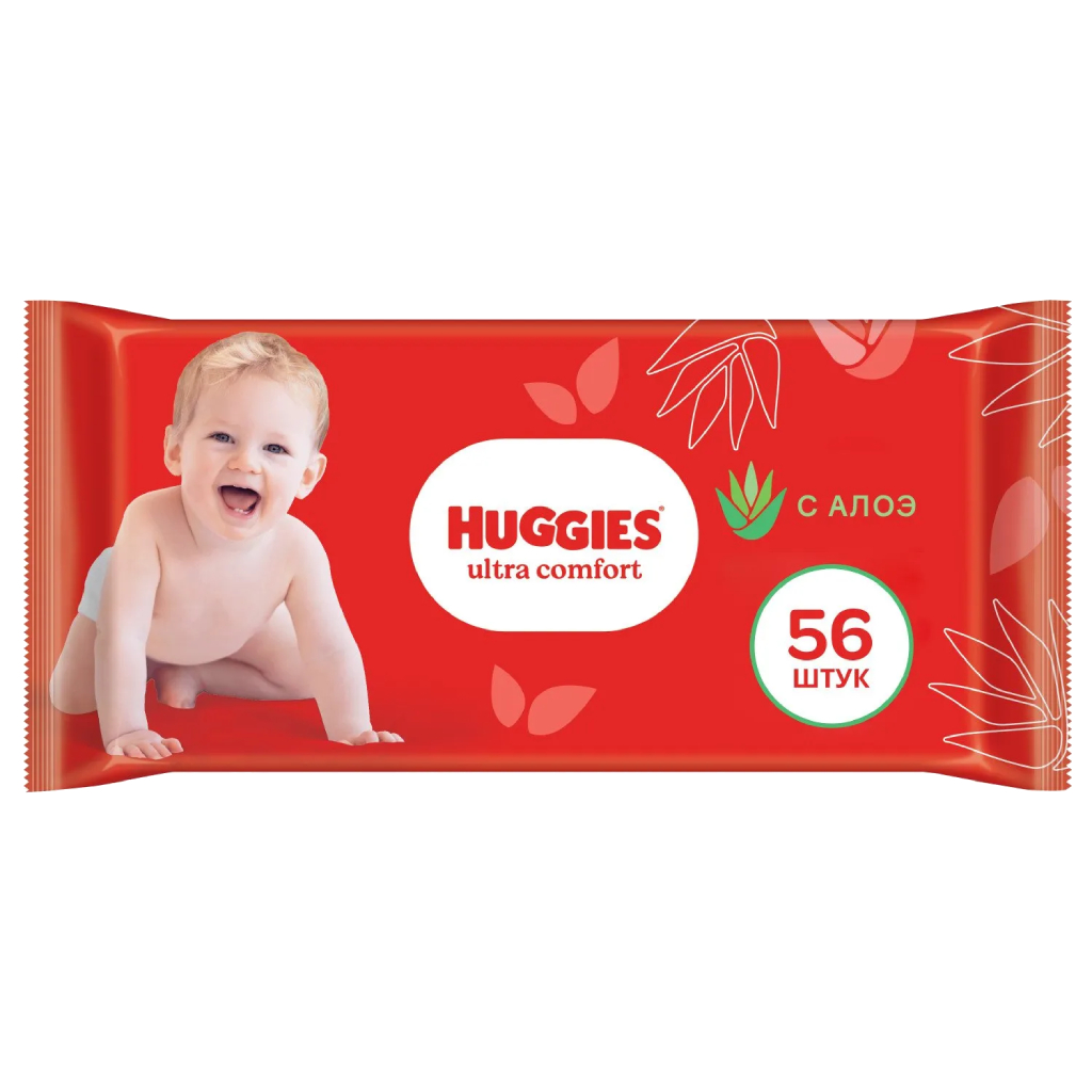 Салфетки влажные детские Huggies Ультра комфорт с алоэ 56 шт нетканые салфетки для очистки любых поверхностей higen
