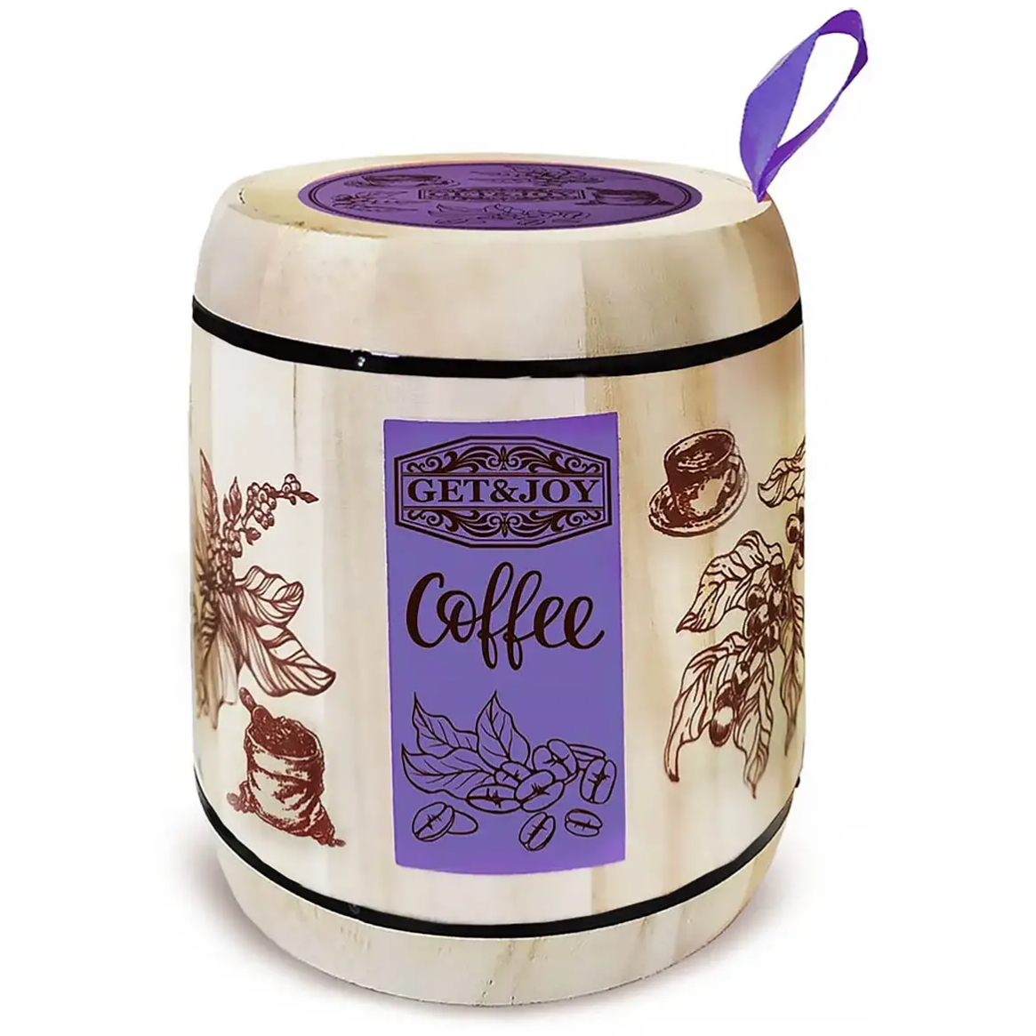 Кофе молотый Get&Joy Бразилия, фиолетовый бочонок, 150 г кофе brai gran бразилия моджиана феникс свежеобжаренный молотый в фильтр пакете 8 шт по 8 гр